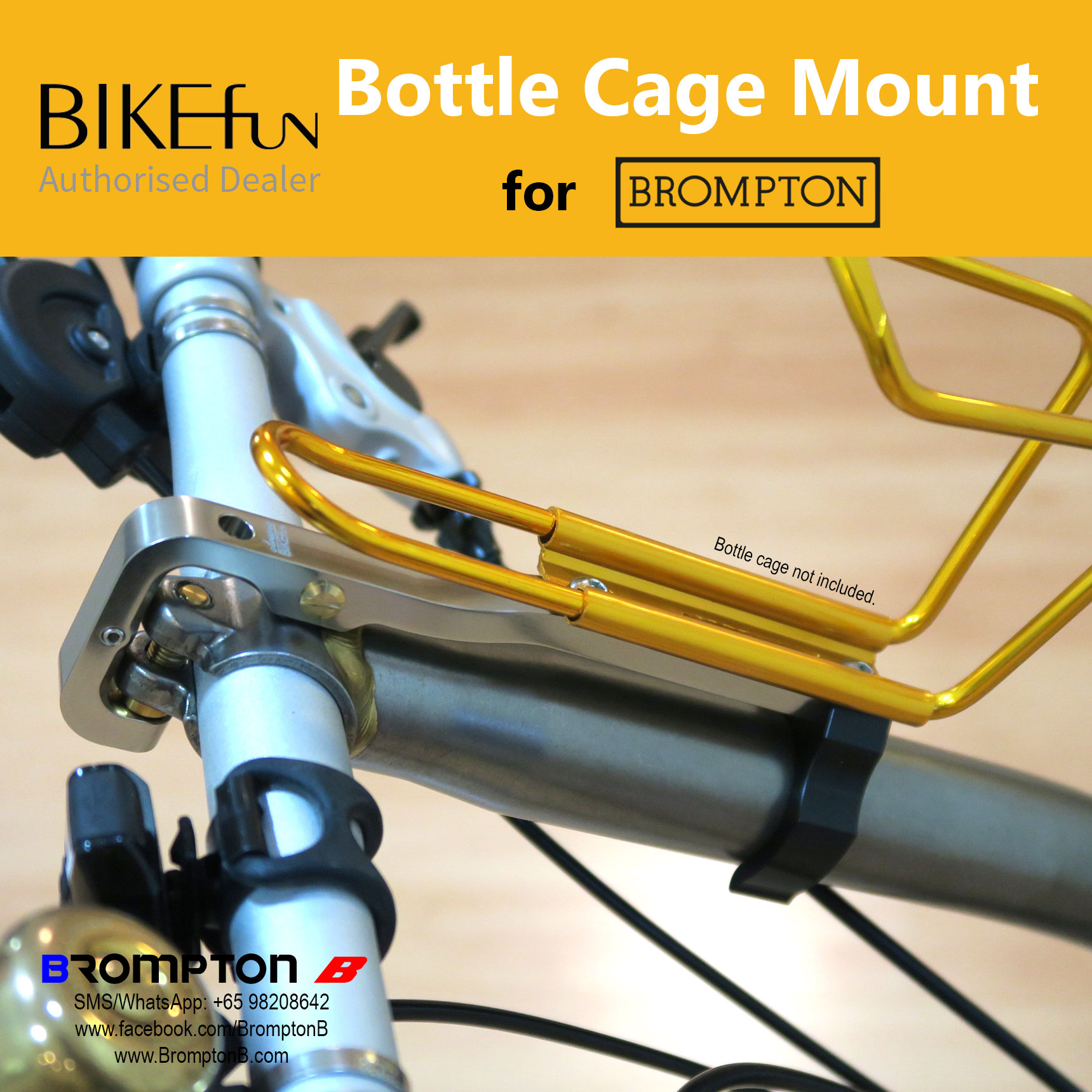BIKEfun Bottle Cage Adapter for Bromptons - Image 4