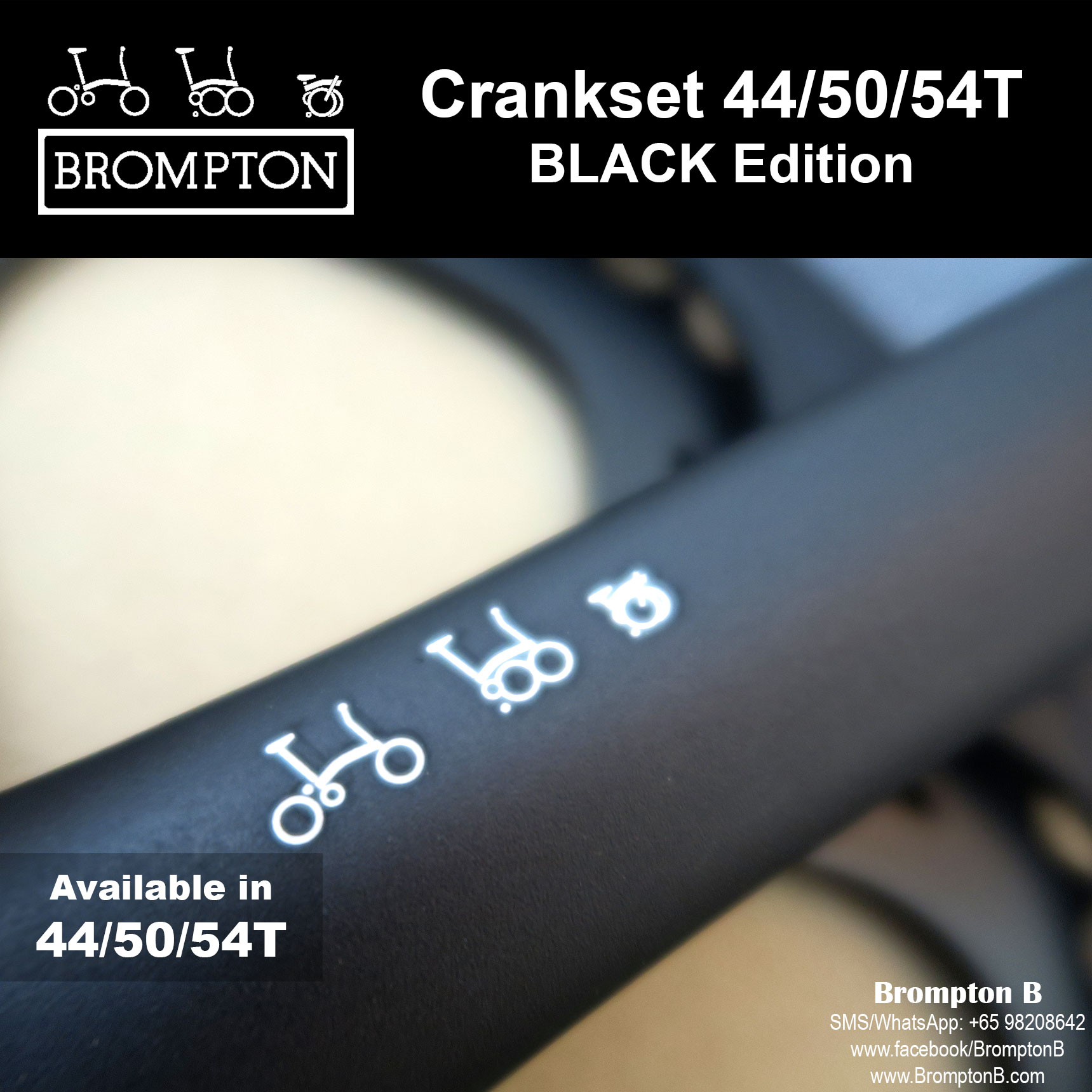 BROMPTON Crankset (Black/Silver) - Image 4