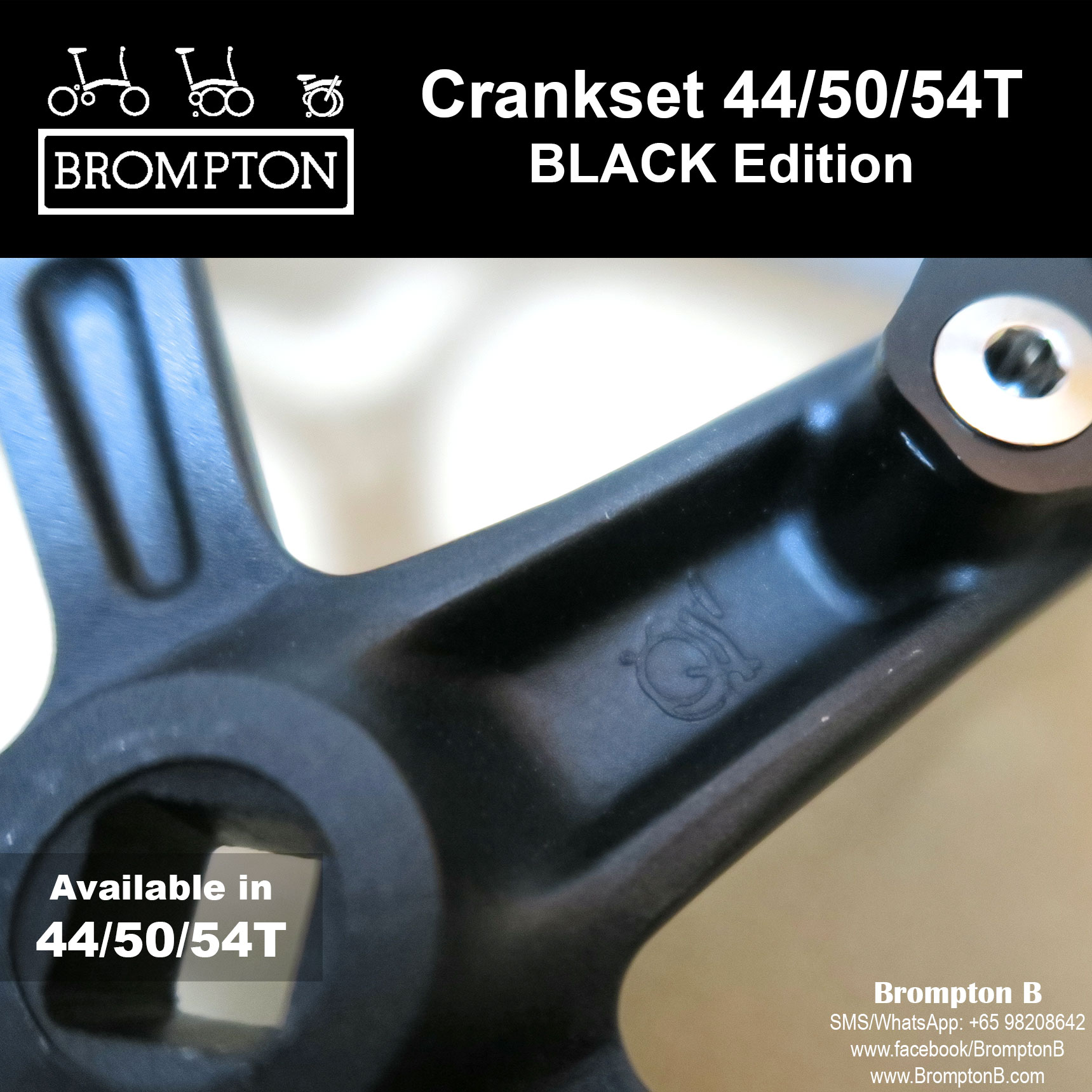 BROMPTON Crankset (Black/Silver) - Image 5