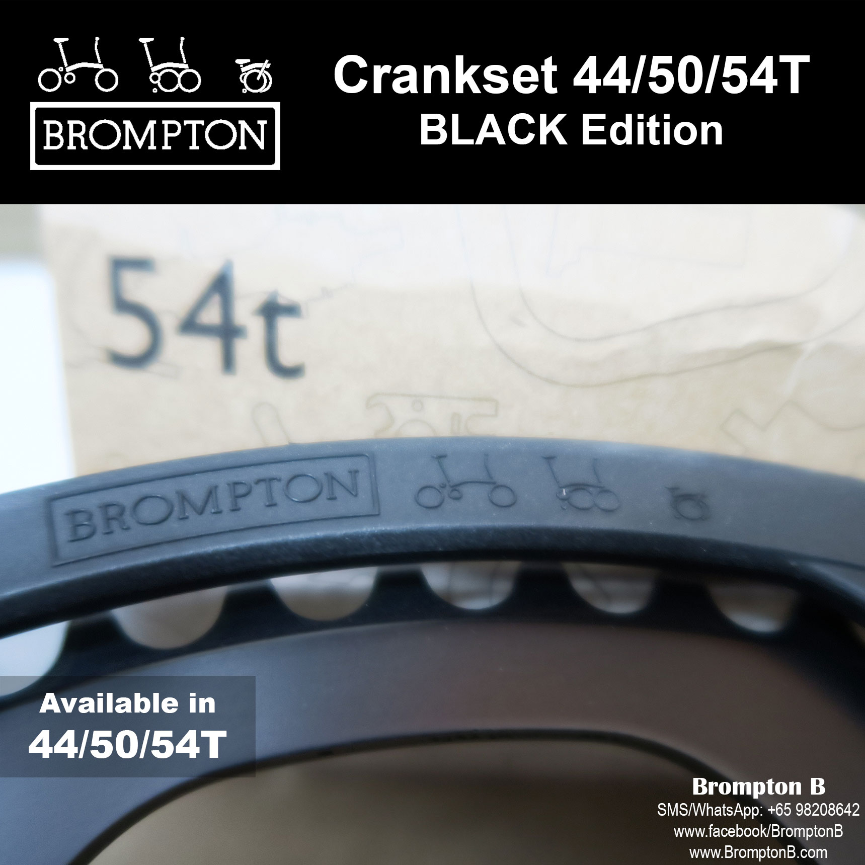 BROMPTON Crankset (Black/Silver) - Image 6