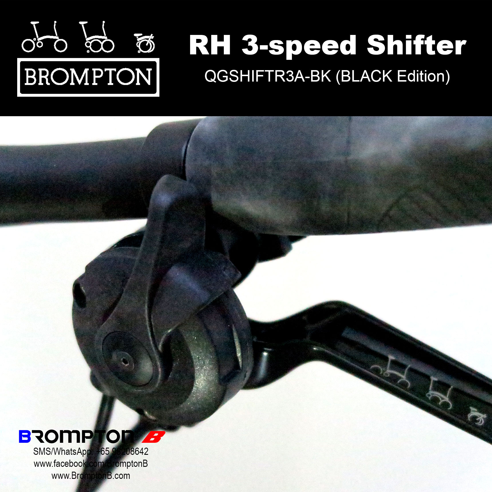 BROMPTON RH 3-speed shifter/levers (BLACK Edition) - Image 7