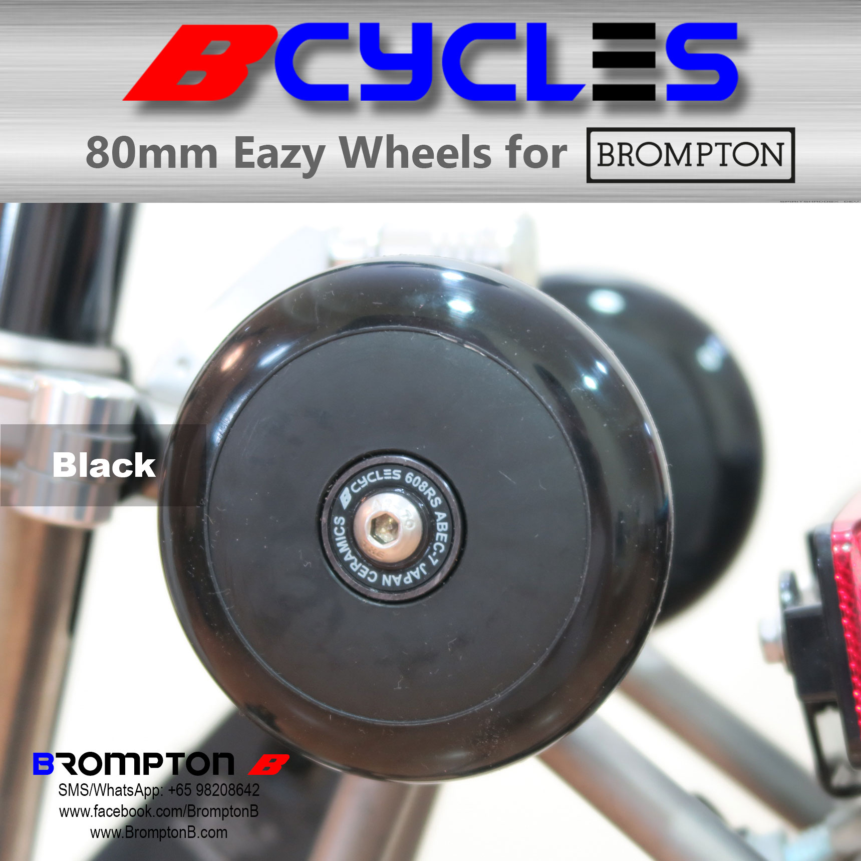 B-Cycles 80mm Eazy Wheels (for Bromptons) - Image 7