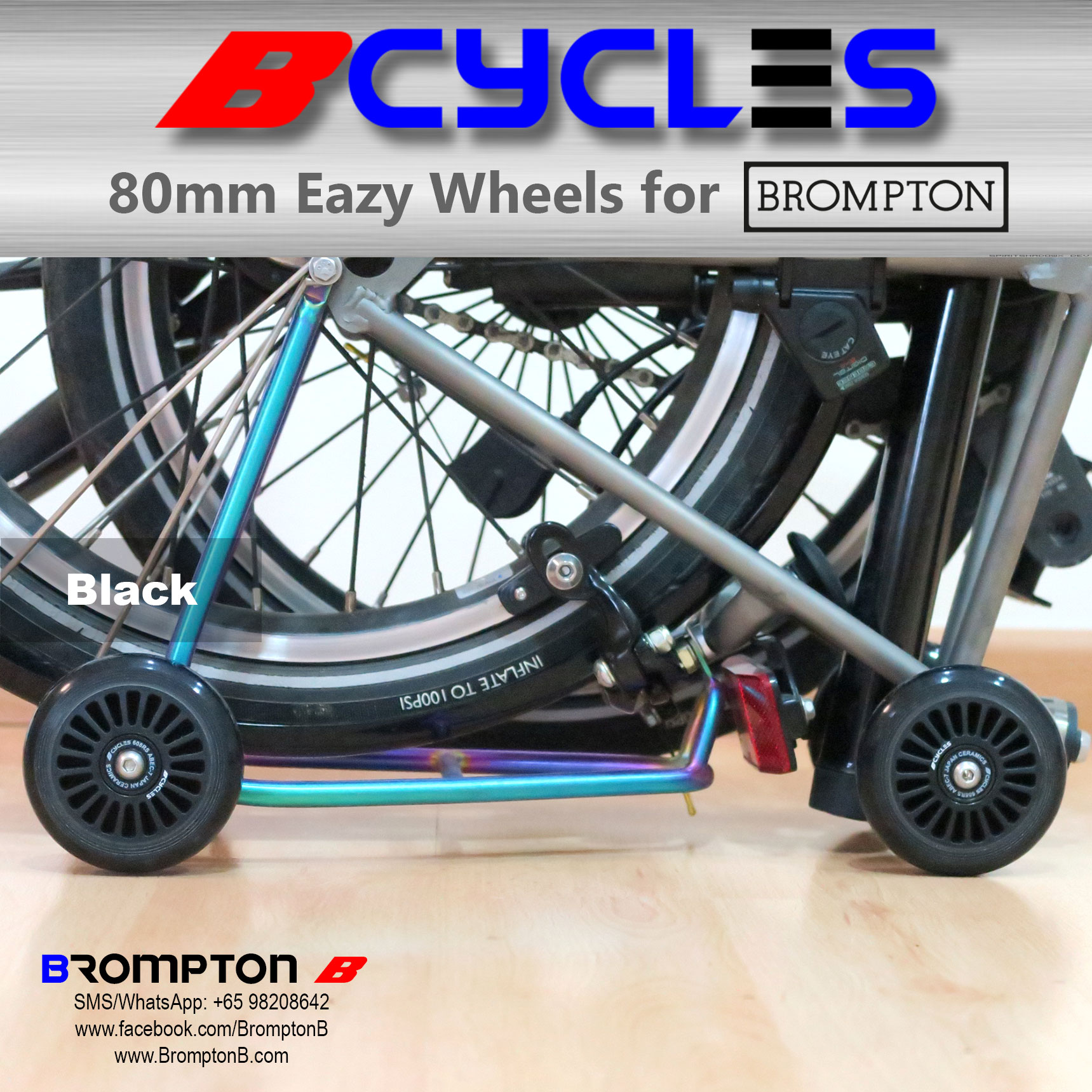 B-Cycles 80mm Eazy Wheels (for Bromptons) - Image 11