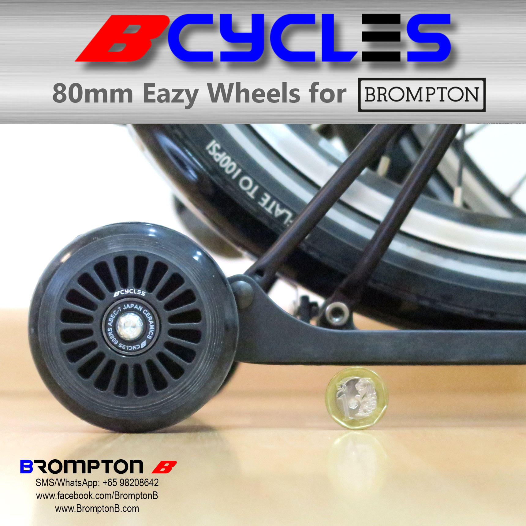 B-Cycles 80mm Eazy Wheels (for Bromptons) - Image 17