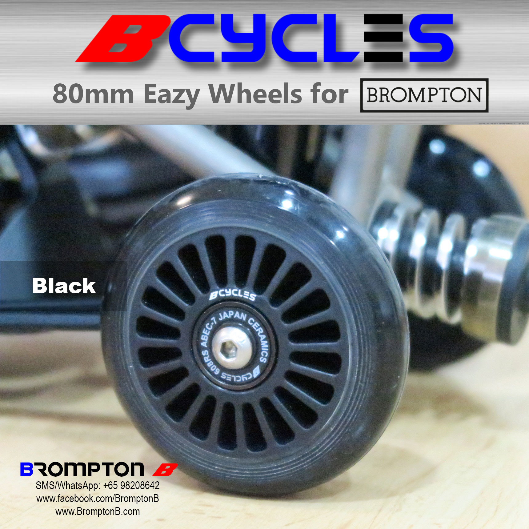 B-Cycles 80mm Eazy Wheels (for Bromptons)