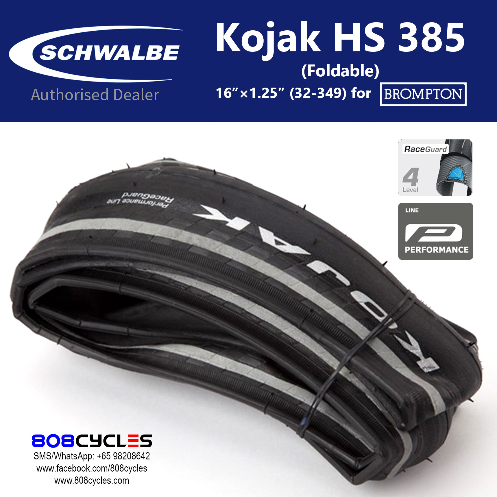 Schwalbe Kojak HS 385 32-349 Folding Tyre for Brompton