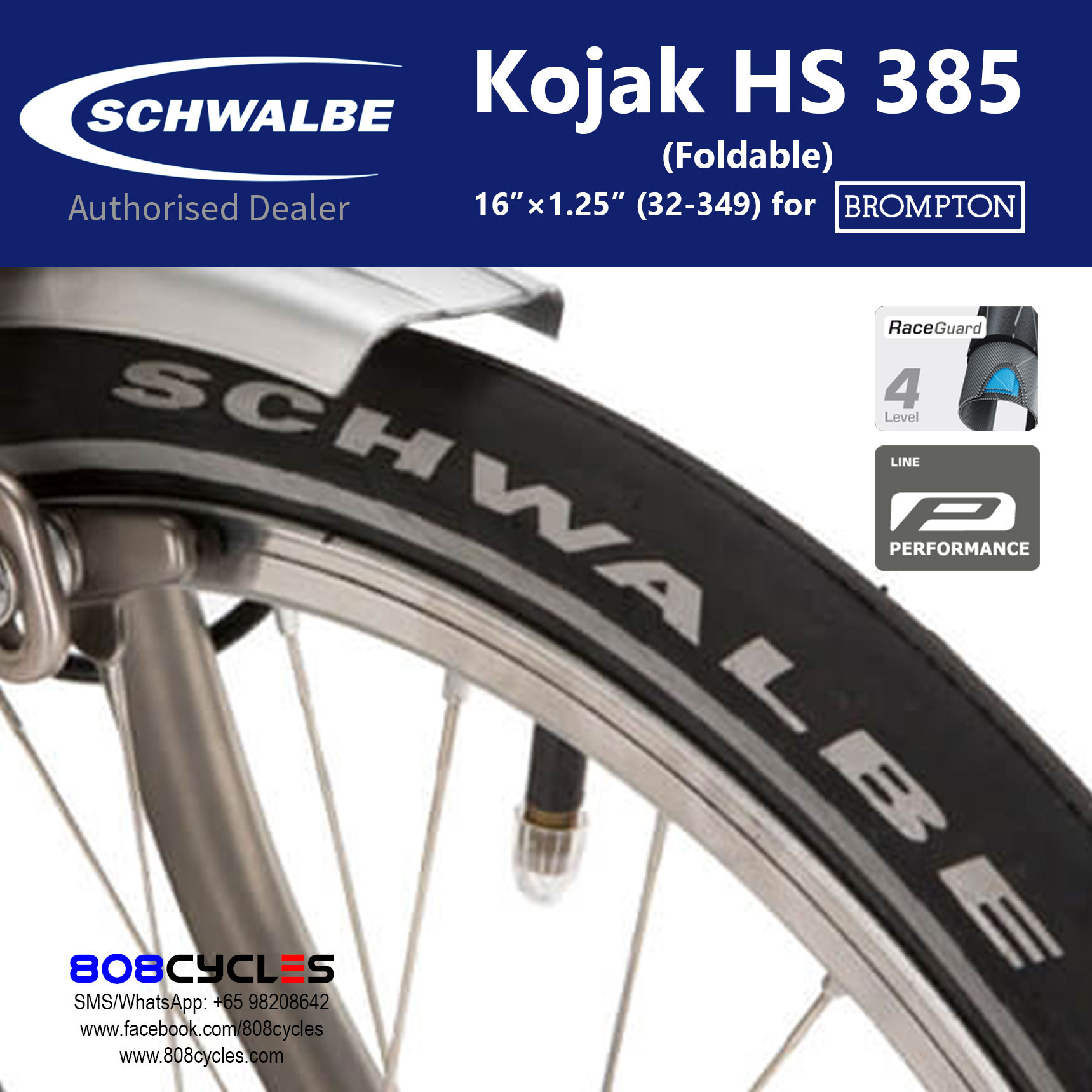 Schwalbe Kojak HS 385 32-349 Folding Tyre for Brompton - Image 3