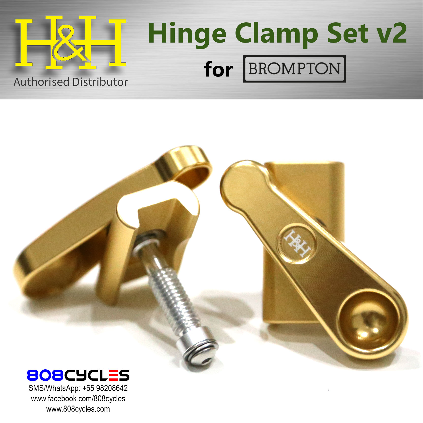 H&H Hinge Clamp Set (v2) for Bromptons