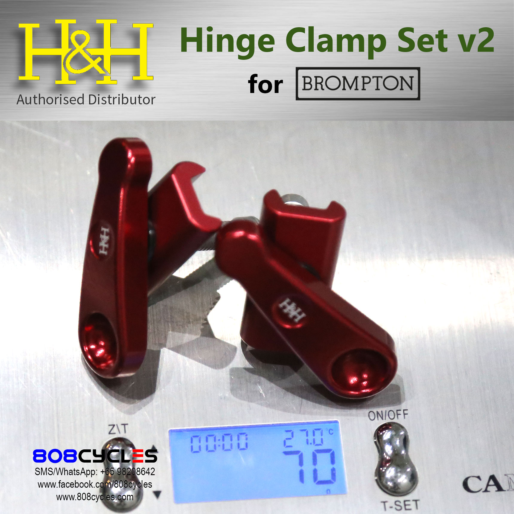H&H Hinge Clamp Set (v2) for Bromptons - Image 18