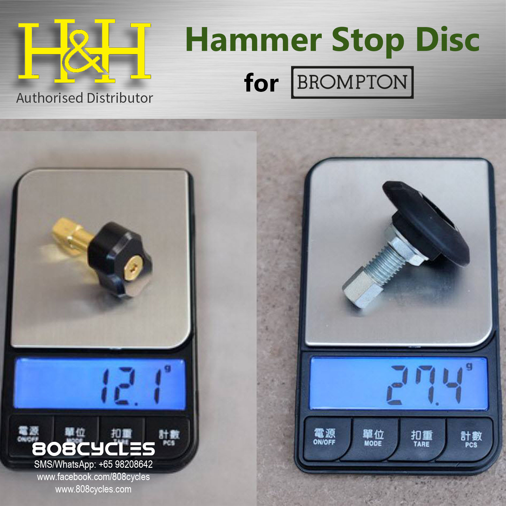 H&H "Hammer" Stop Disc for Bromptons - Image 3
