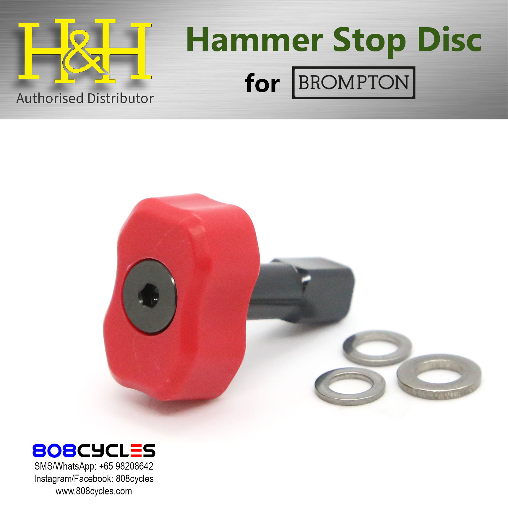 H&H "Hammer" Stop Disc for Bromptons - Image 16