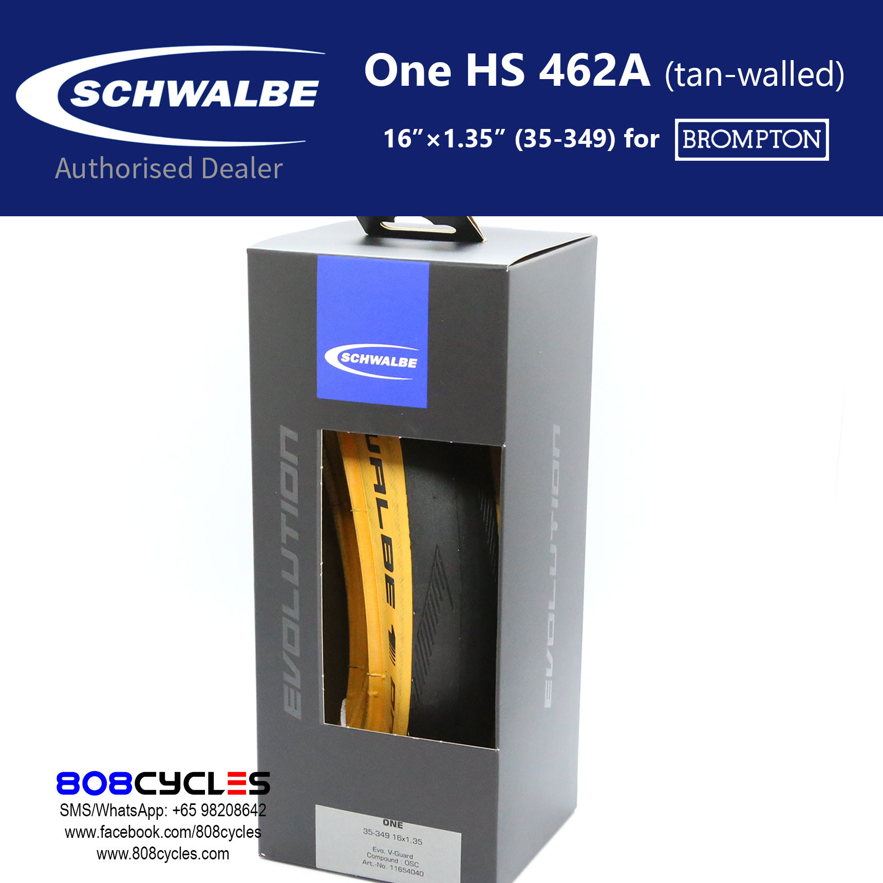 Schwalbe One 35-349 Folding Tyre for Brompton – Tanwall - Image 3