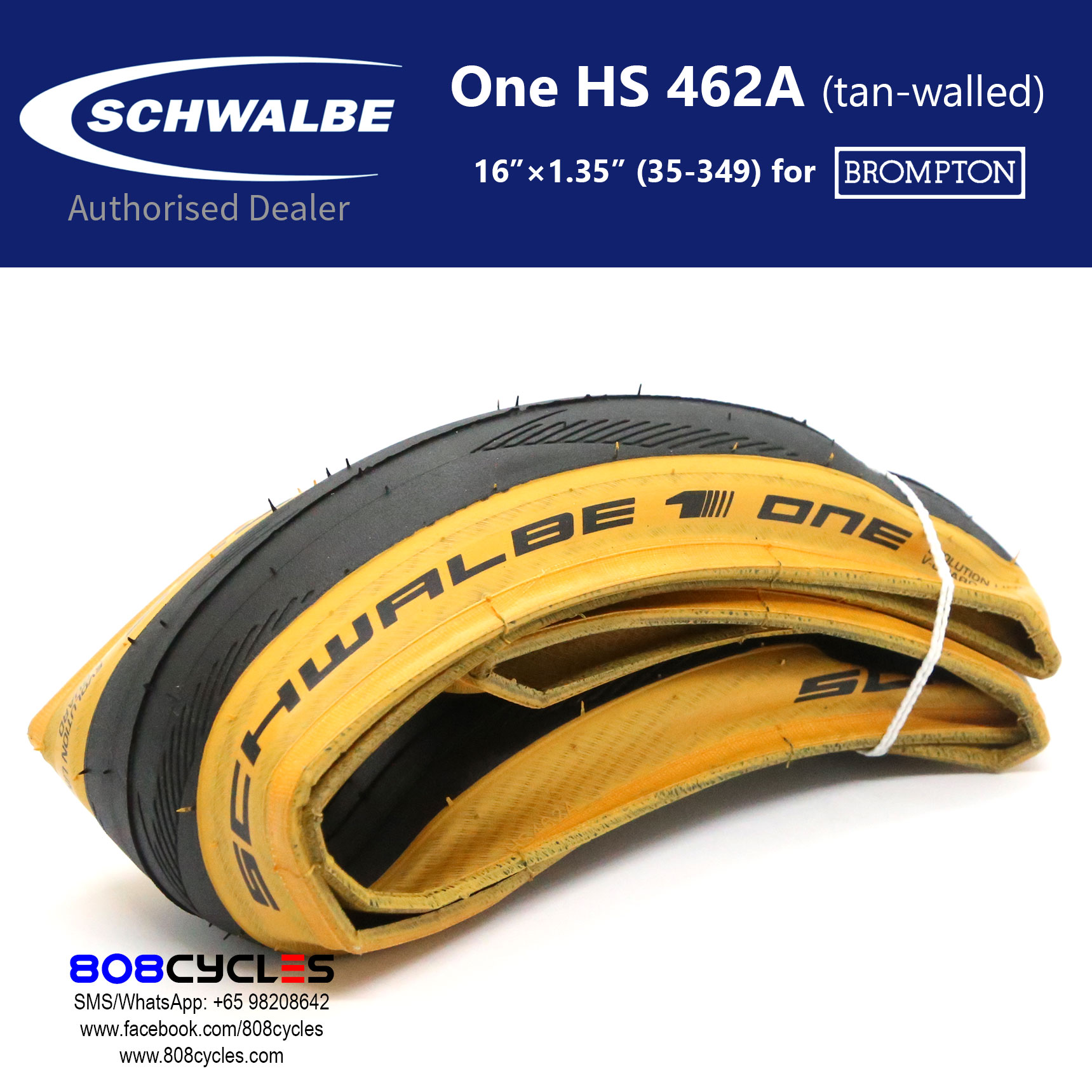 Schwalbe One 35-349 Folding Tyre for Brompton – Tanwall