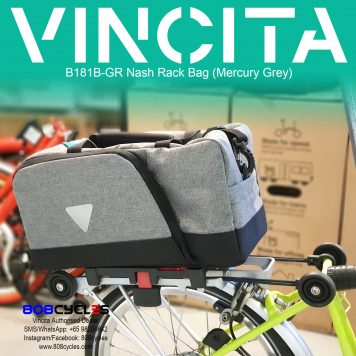 Vincita B181B Nash 11.7L Rear Rack Bag for Brompton
