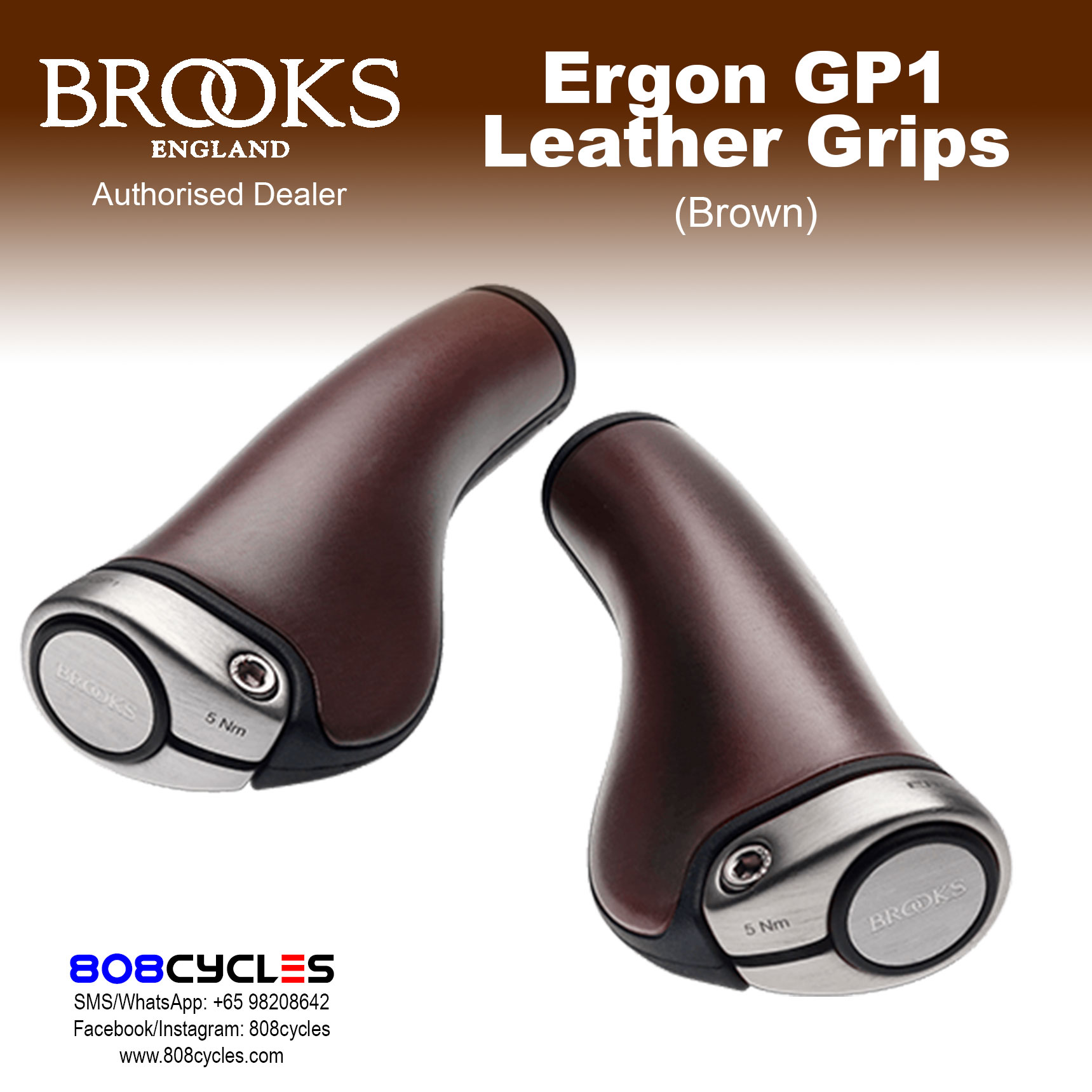 Brooks Ergon GP1 Ergonomic Leather Grips