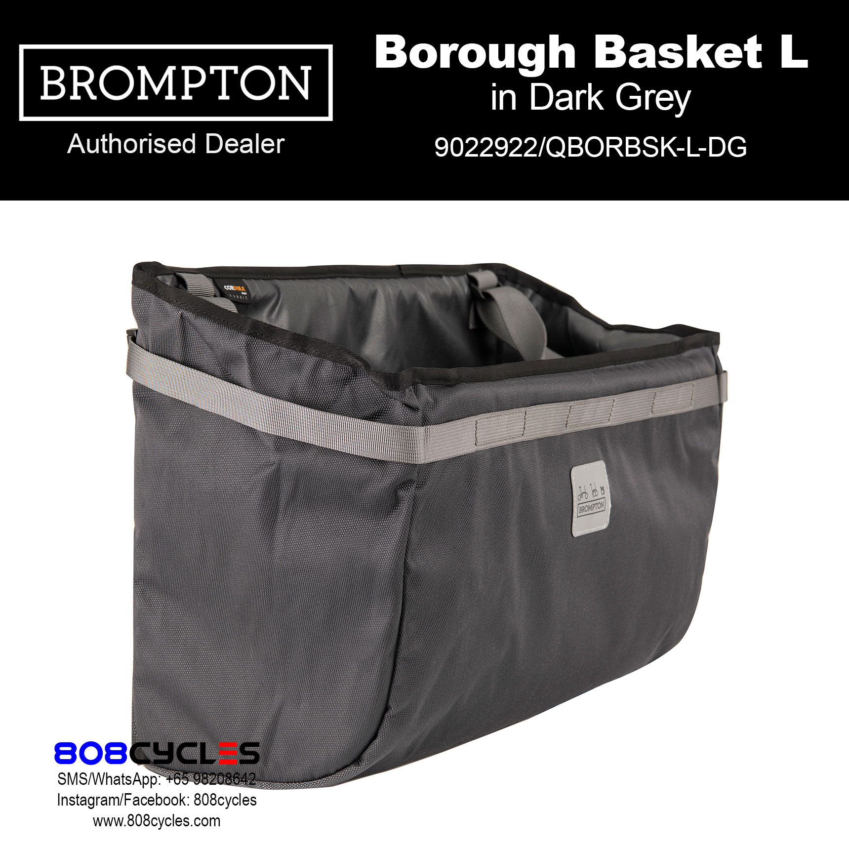 Brompton Borough Basket Bag Large 23L – Dark Grey - Image 2