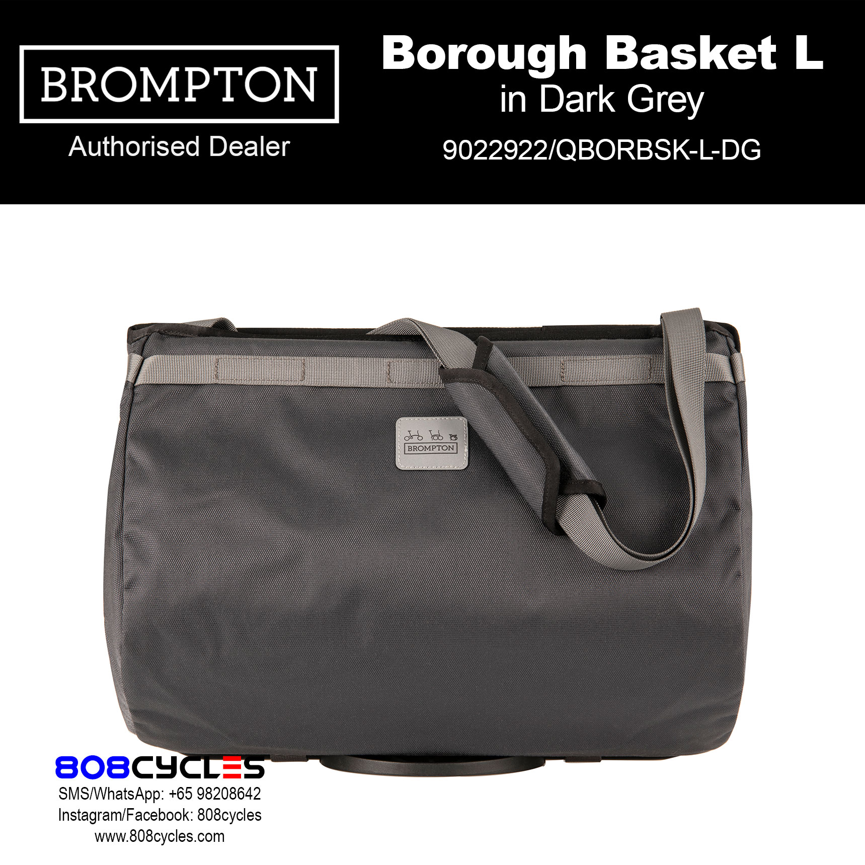 Brompton Borough Basket Bag Large 23L – Dark Grey - Image 5