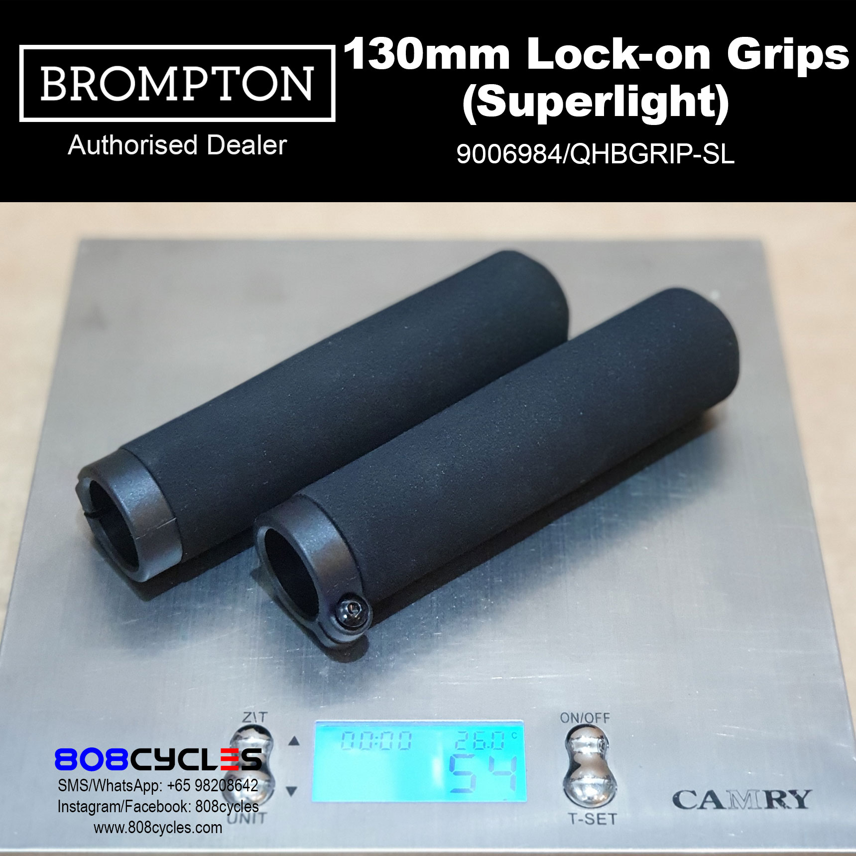 BROMPTON 130mm Lock-on Superlight Grips (post-2017)