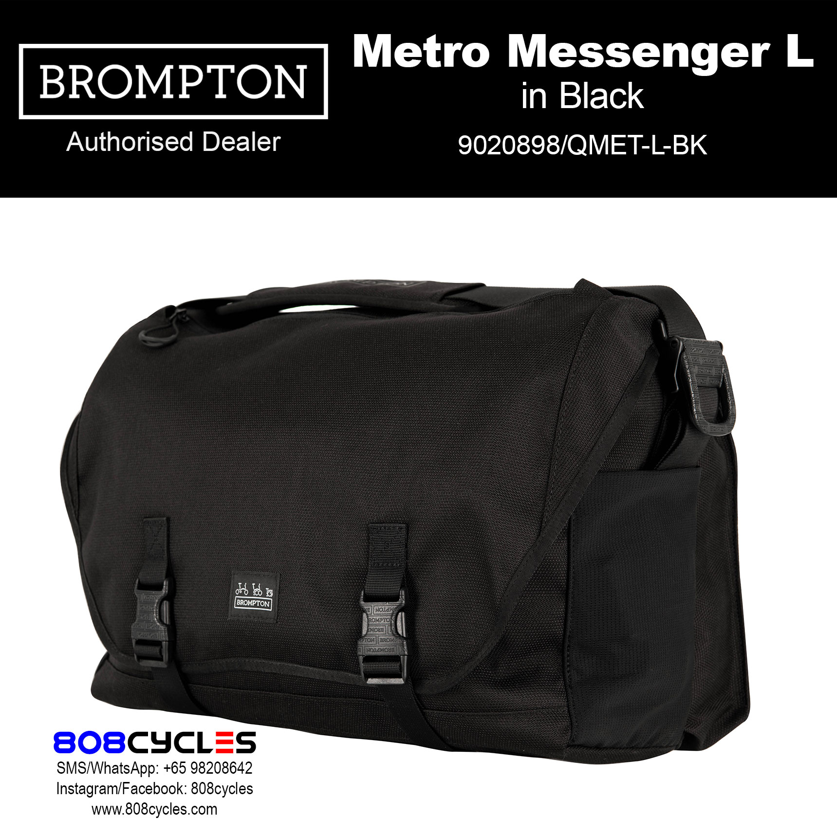 Brompton Metro Messenger Bag Large – Black