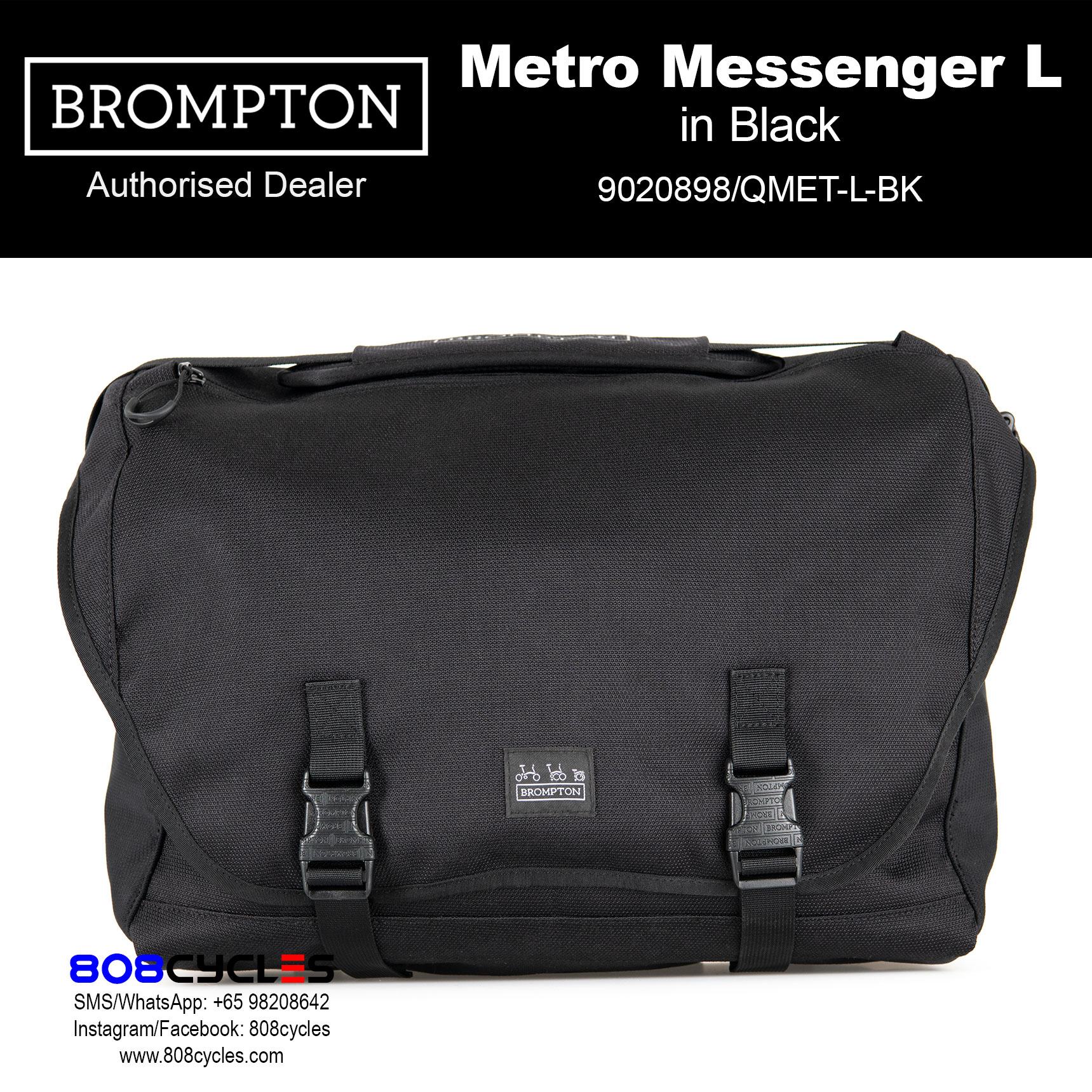 Brompton Metro Messenger Bag Large – Black - Image 4