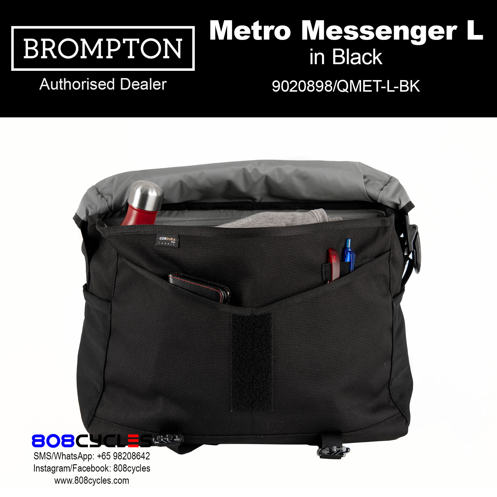 Brompton Metro Messenger Bag Large – Black - Image 5