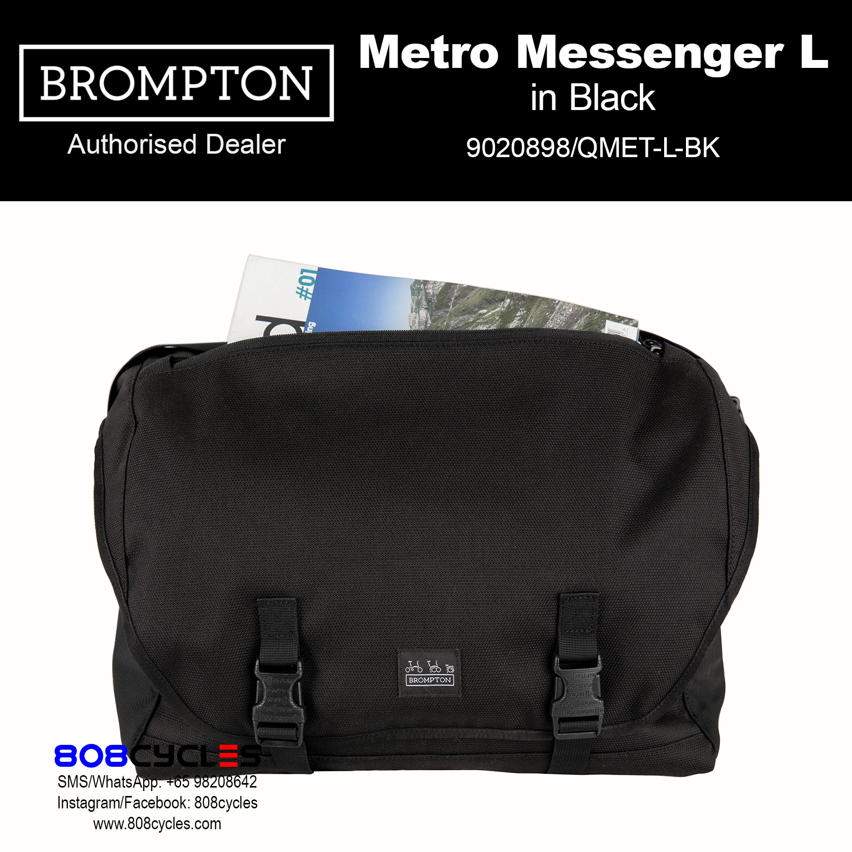 Brompton Metro Messenger Bag Large – Black - Image 6