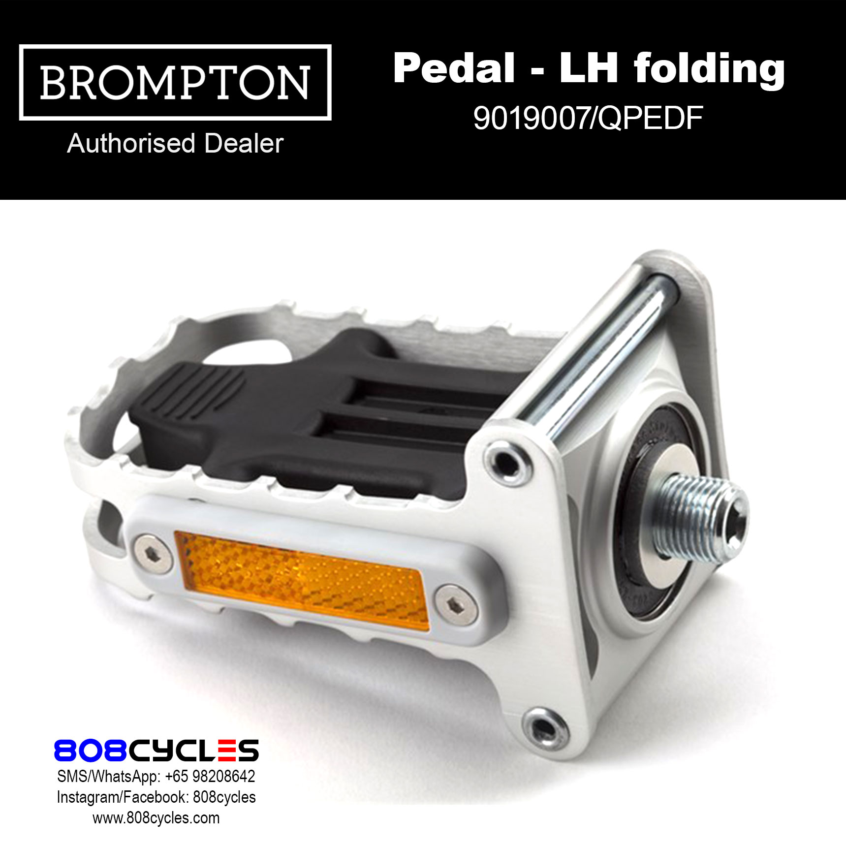 BROMPTON Pedal (Left-Hand, Folding, Silver)
