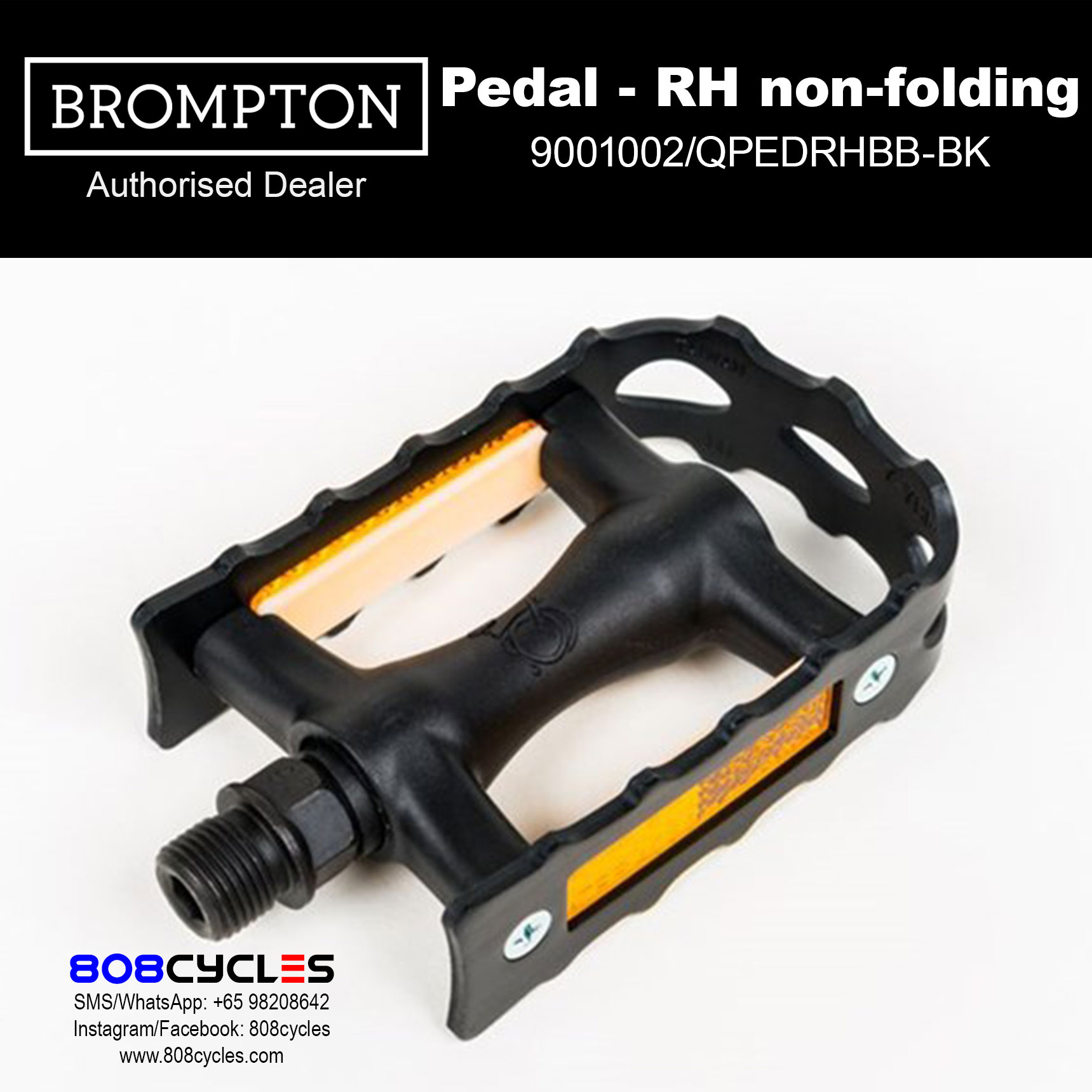 BROMPTON Pedal (Right-Hand, Non-Folding, Black)