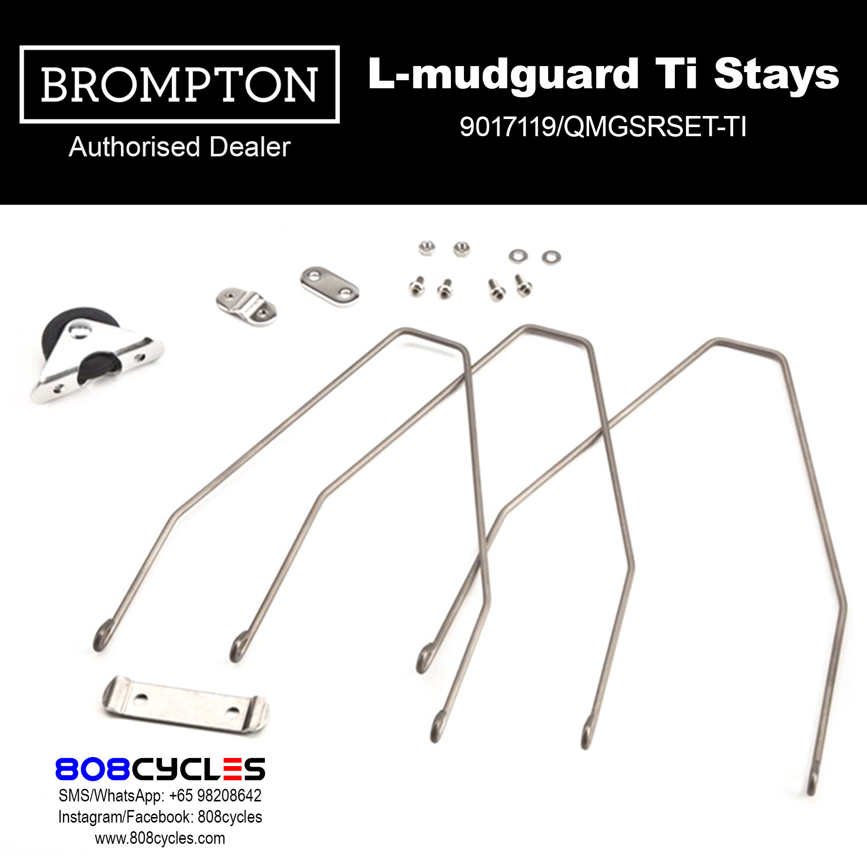BROMPTON L-Mudguard Stay Set (Titanium)