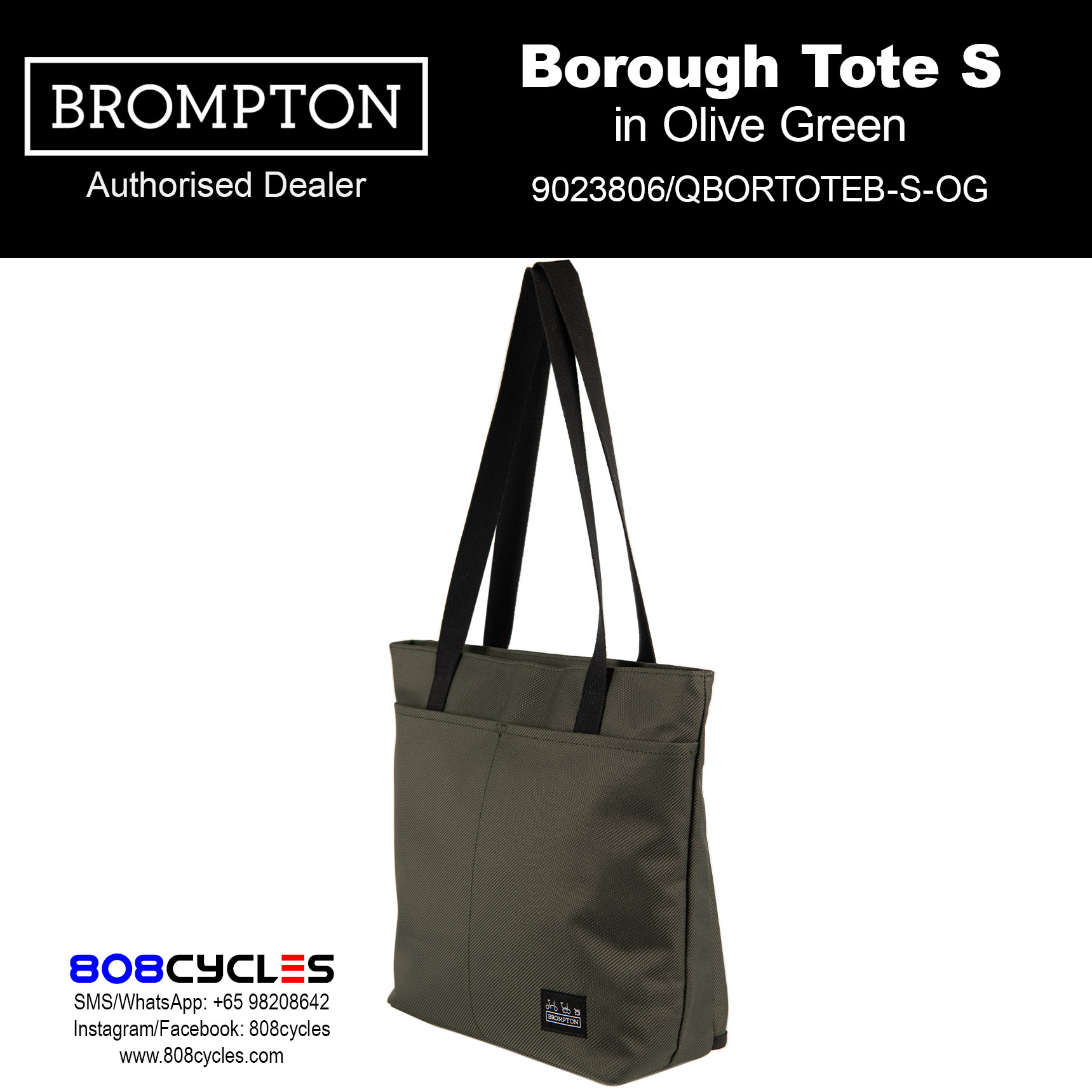 Brompton Borough Tote Bag Small 9L – Olive Green - Image 2
