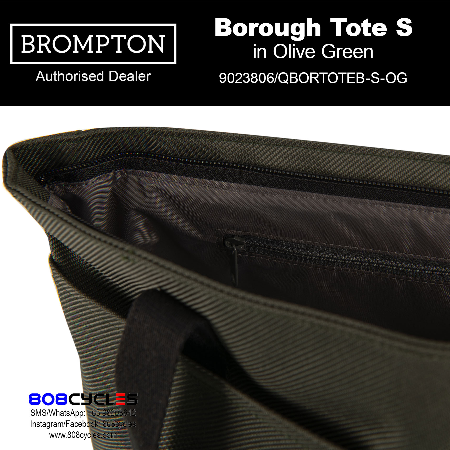 Brompton Borough Tote Bag Small 9L – Olive Green - Image 5
