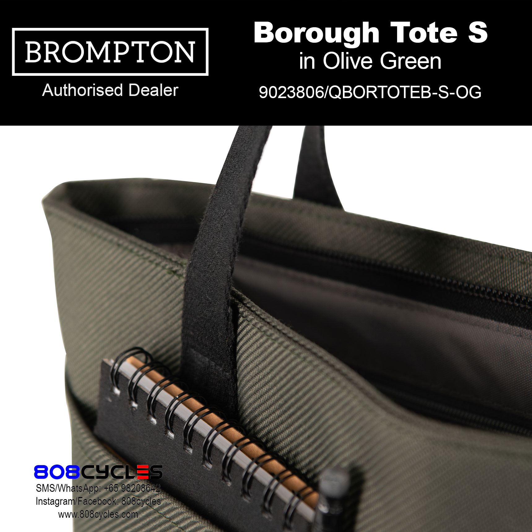 Brompton Borough Tote Bag Small 9L – Olive Green - Image 7