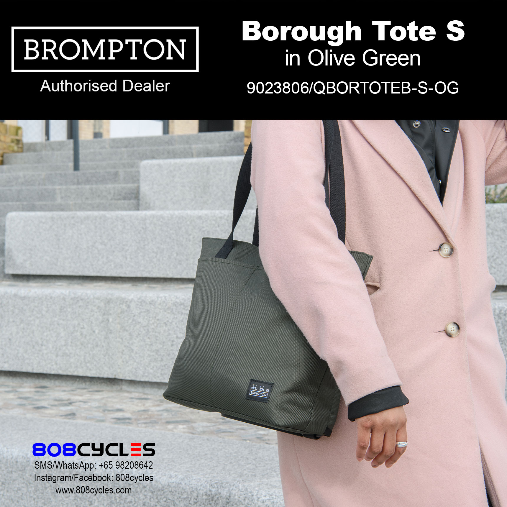 Brompton Borough Tote Bag Small 9L – Olive Green - Image 8