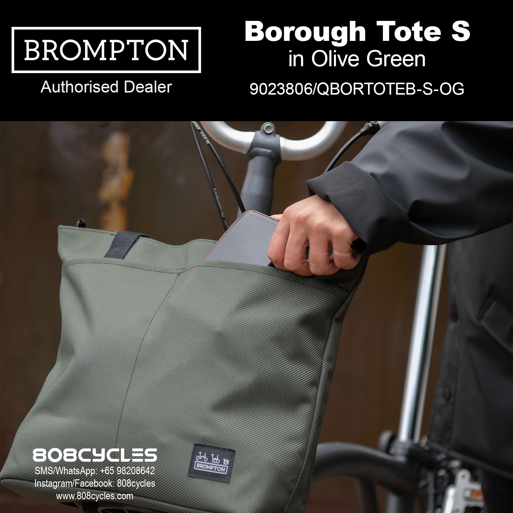 Brompton Borough Tote Bag Small 9L – Olive Green - Image 9