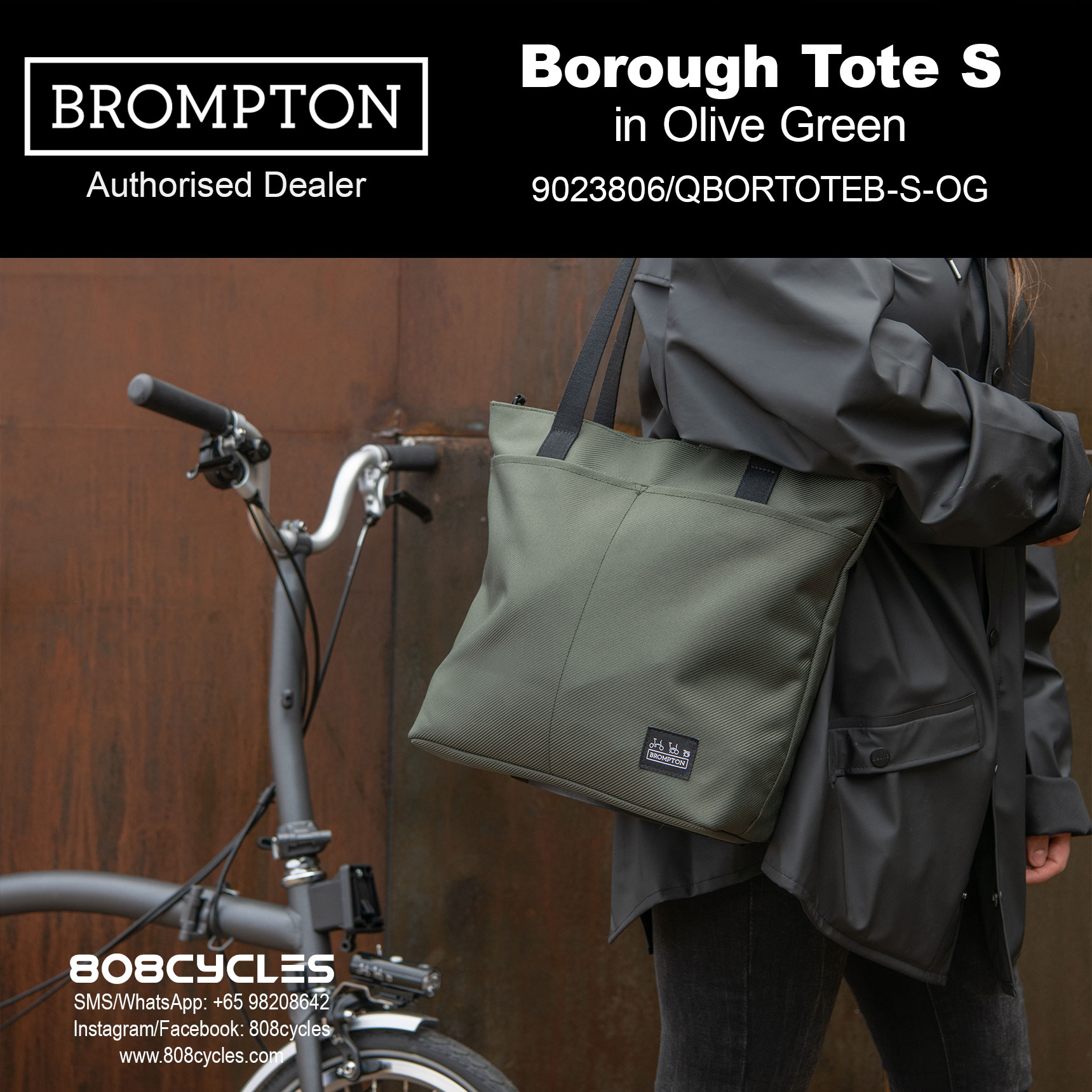 Brompton Borough Tote Bag Small 9L – Olive Green - Image 11