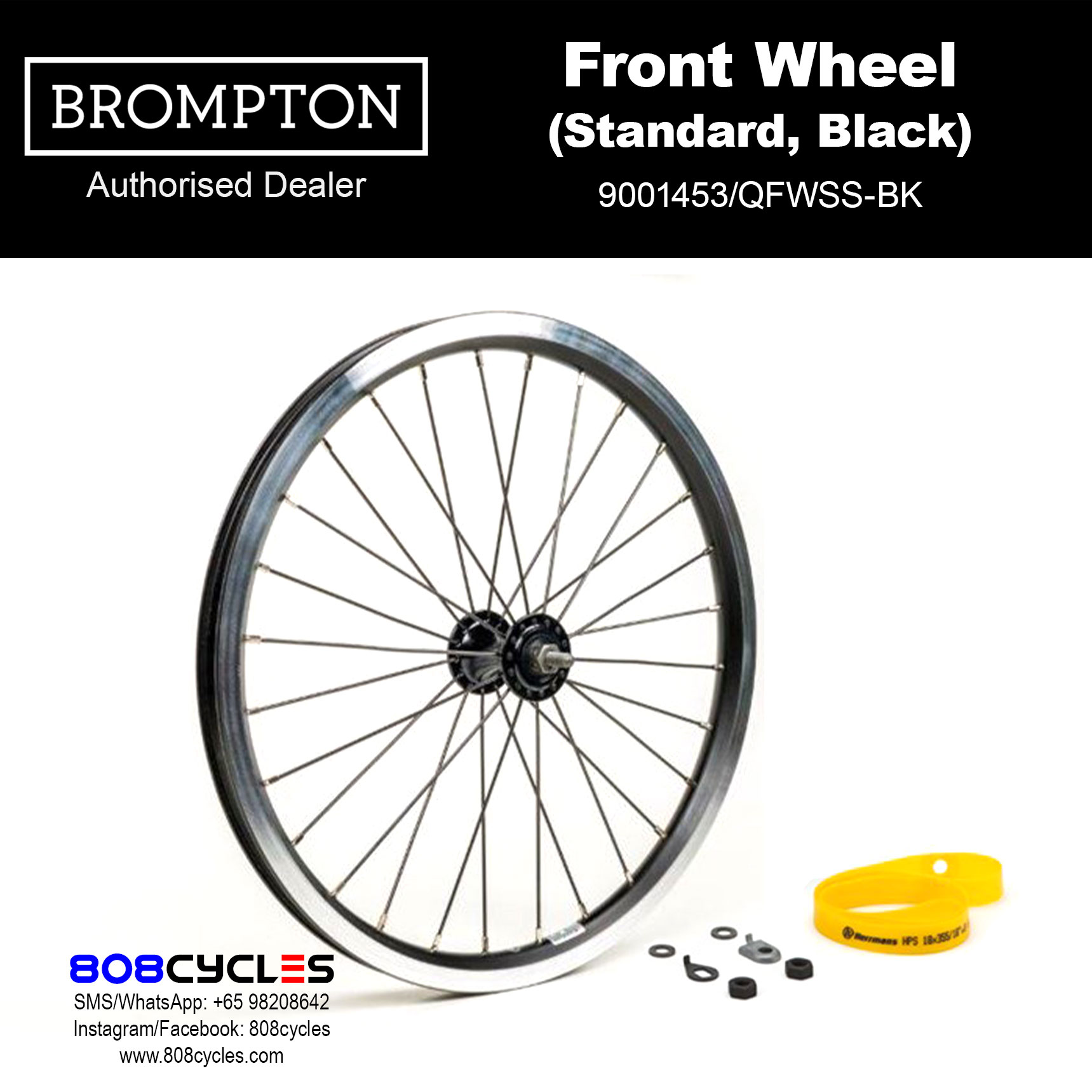 BROMPTON Front Wheel (Standard, Black)