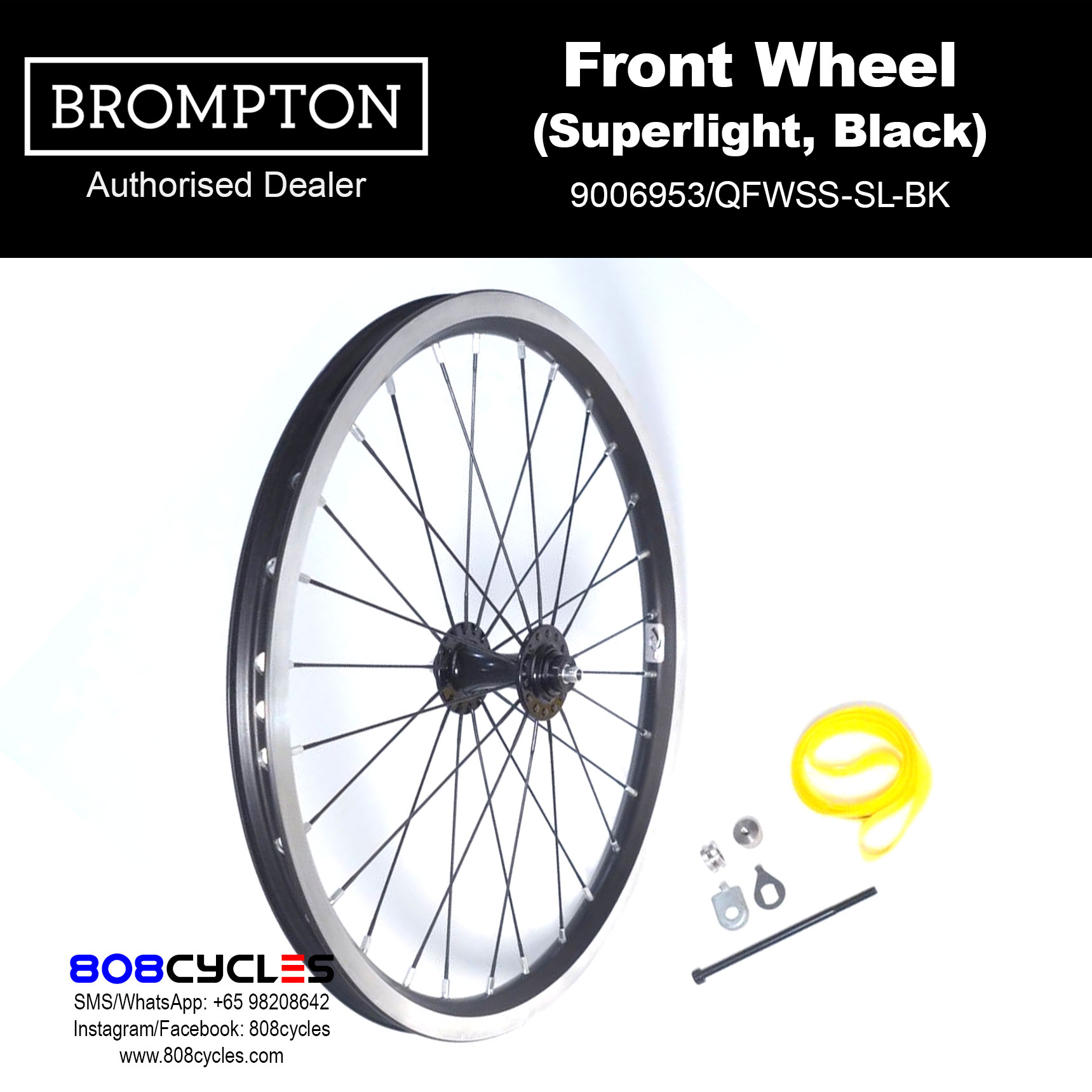 BROMPTON Front Wheel (Superlight, Black)