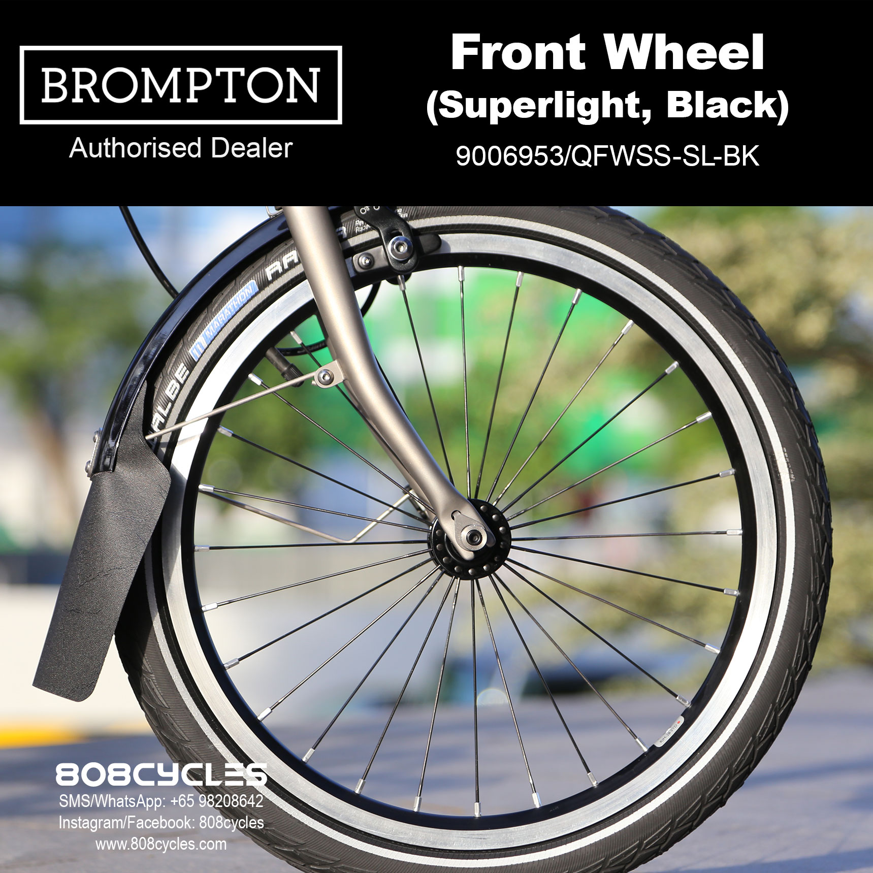 BROMPTON Front Wheel (Superlight, Black) - Image 2