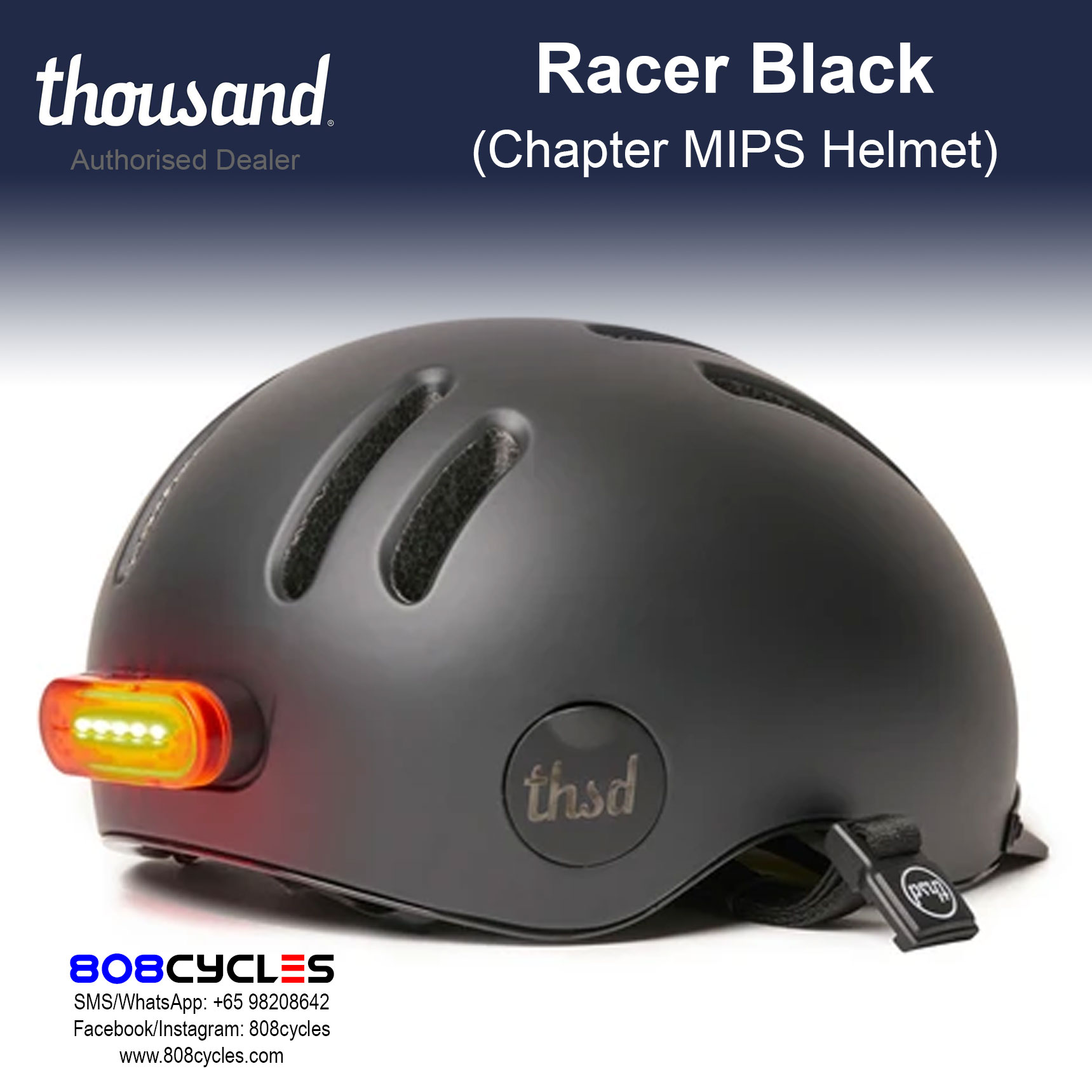 Thousand Chapter MIPS Bike Helmet – Racer Black - Image 3