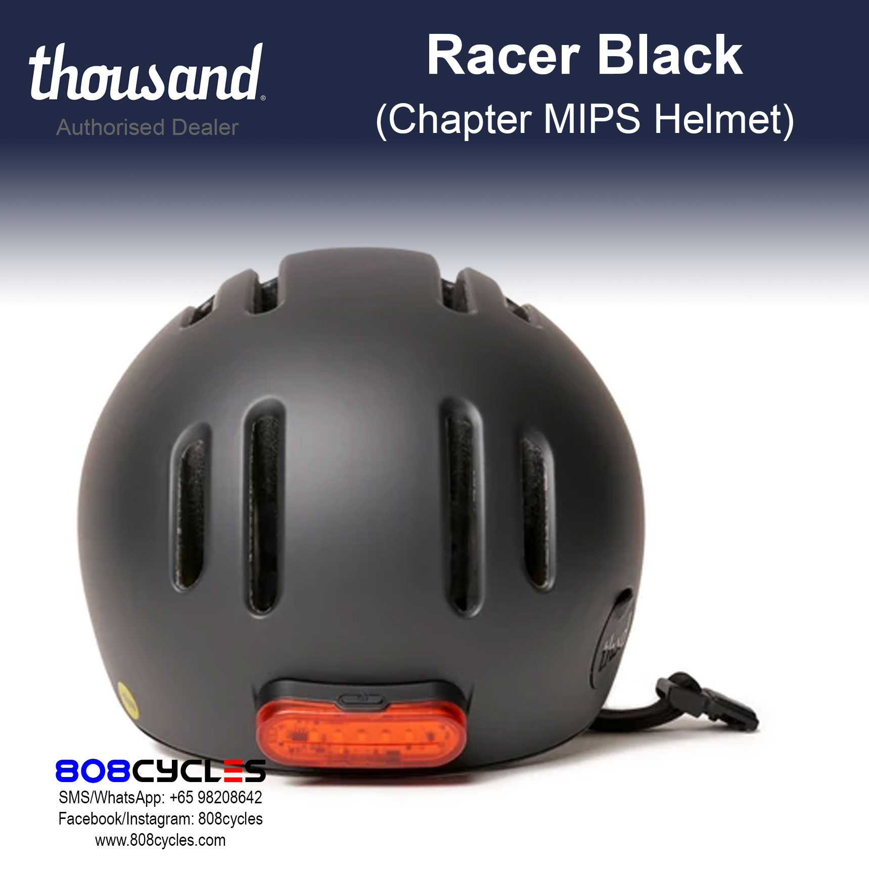 Thousand Chapter MIPS Bike Helmet – Racer Black - Image 4