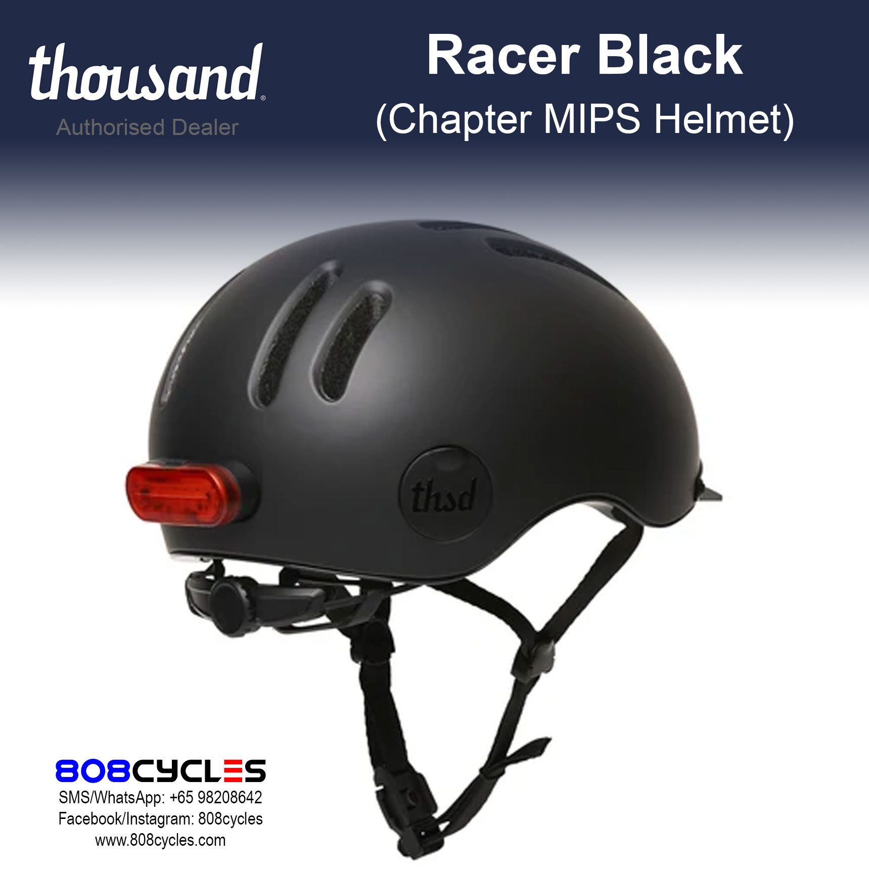 Thousand Chapter MIPS Bike Helmet – Racer Black - Image 6