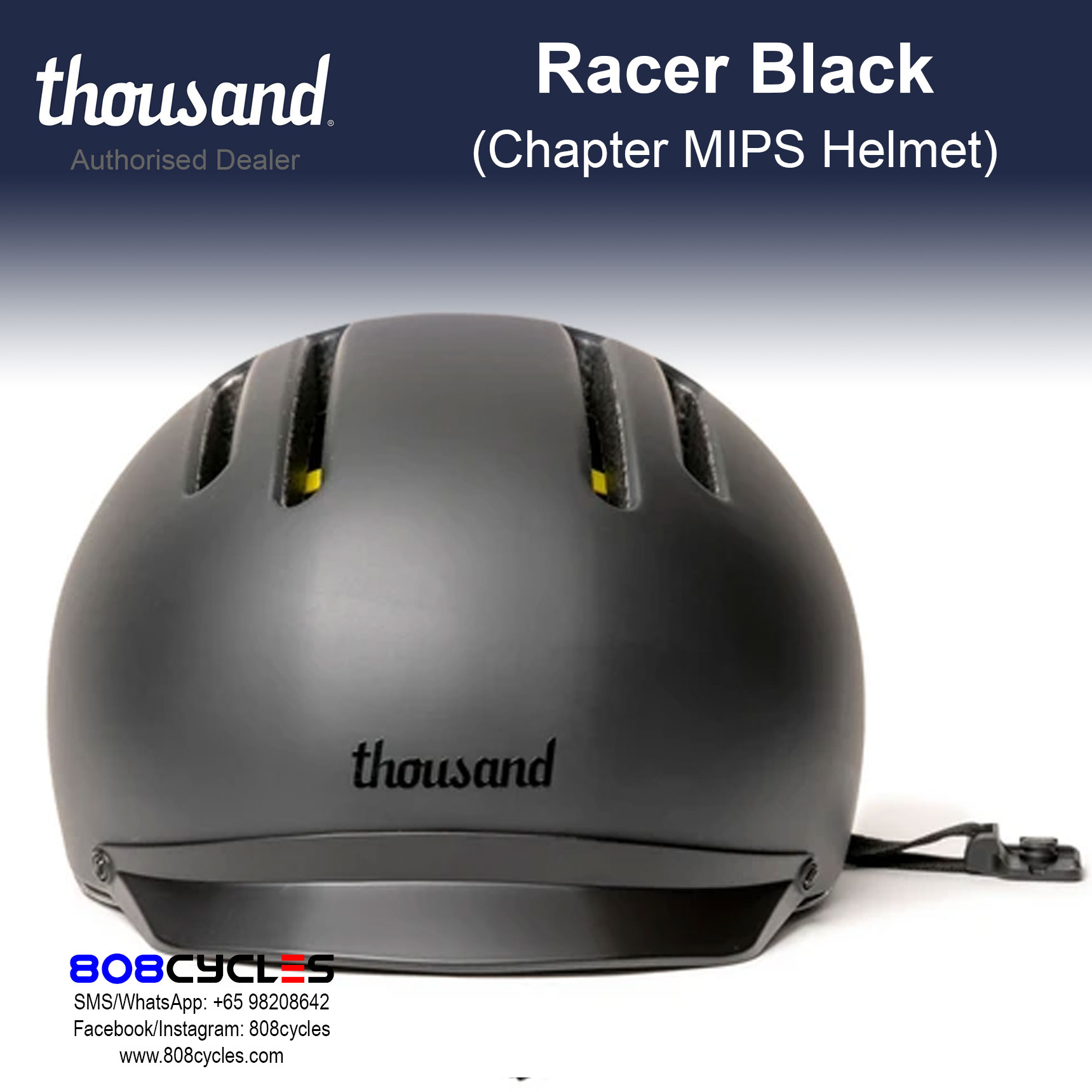 Thousand Chapter MIPS Bike Helmet – Racer Black - Image 7