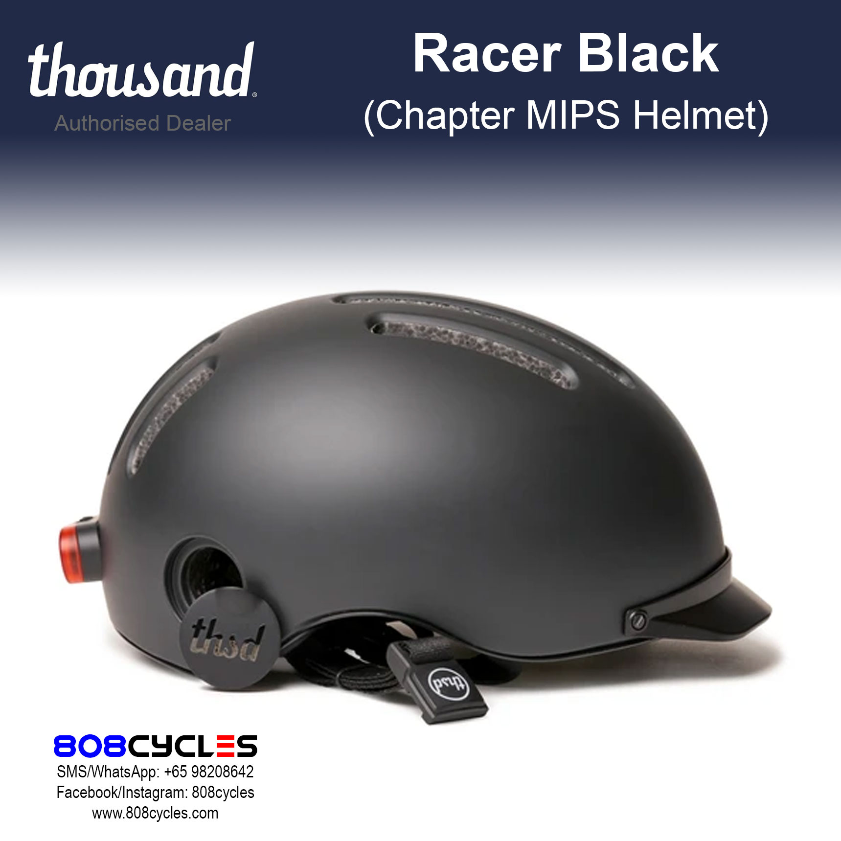 Thousand Chapter MIPS Bike Helmet – Racer Black - Image 10