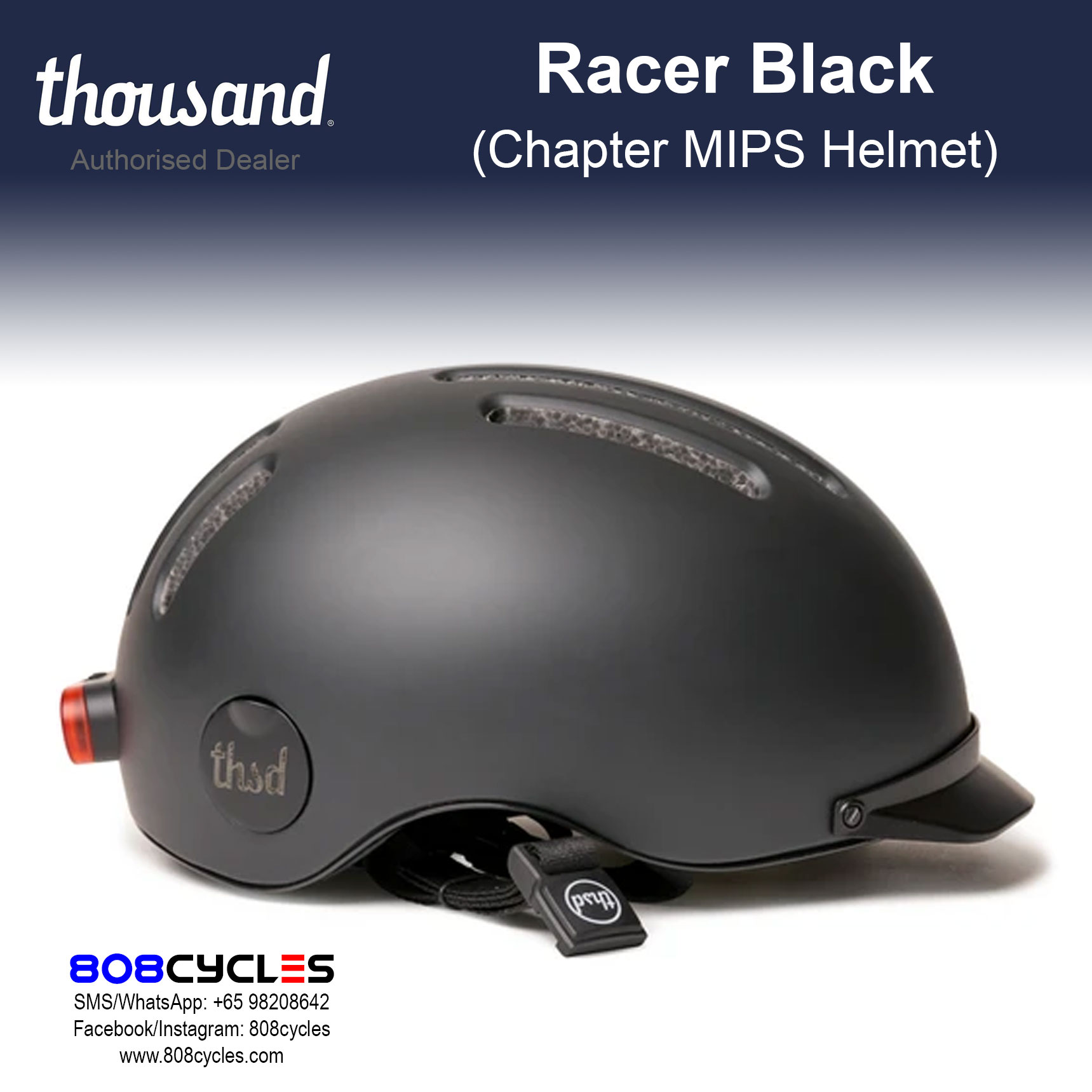 Thousand Chapter MIPS Bike Helmet – Racer Black - Image 11