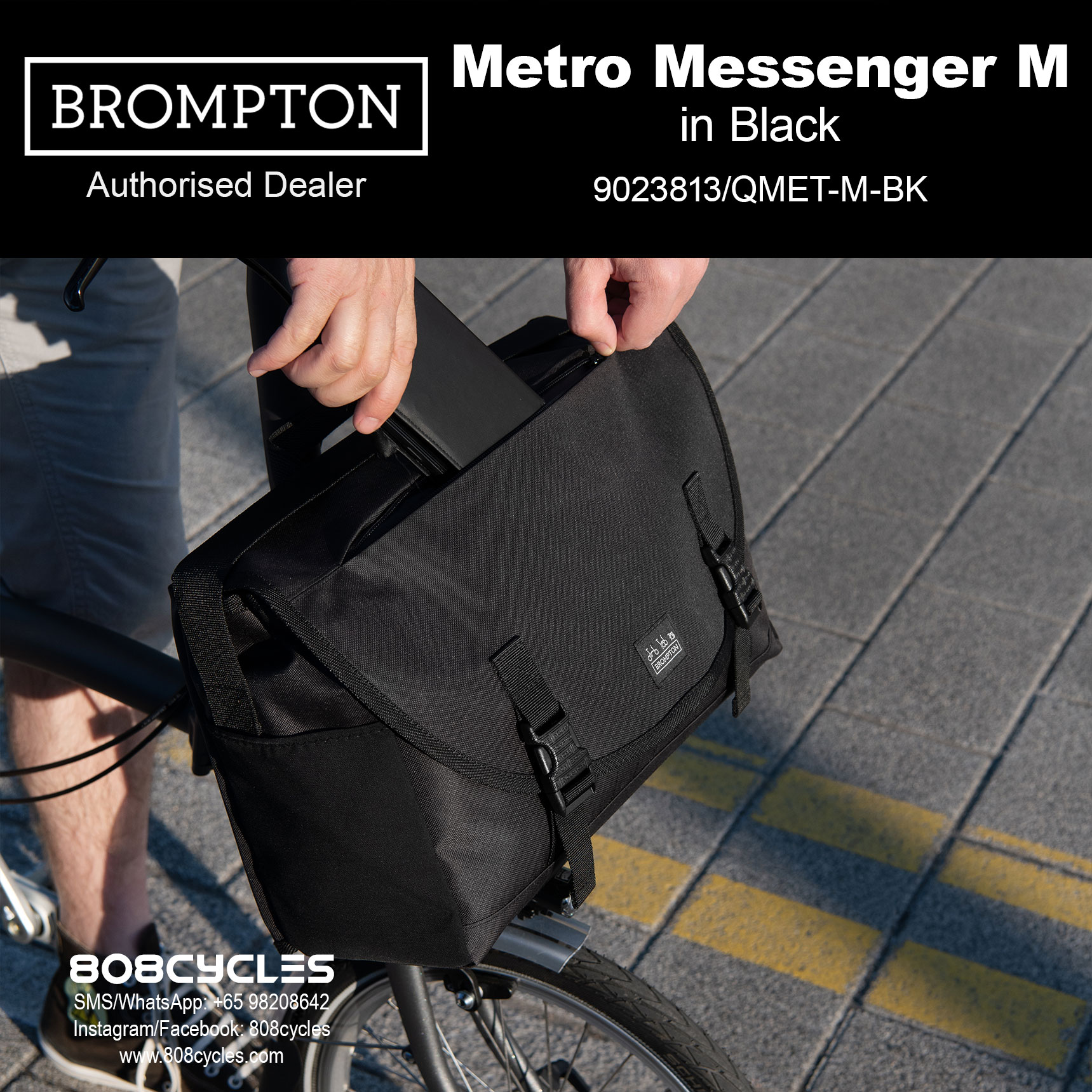 Brompton Metro Messenger Bag Medium – Black - Image 9