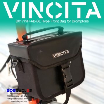 Vincita B017WP Hype Waterproof Mini Front Bag for Brompton – Black