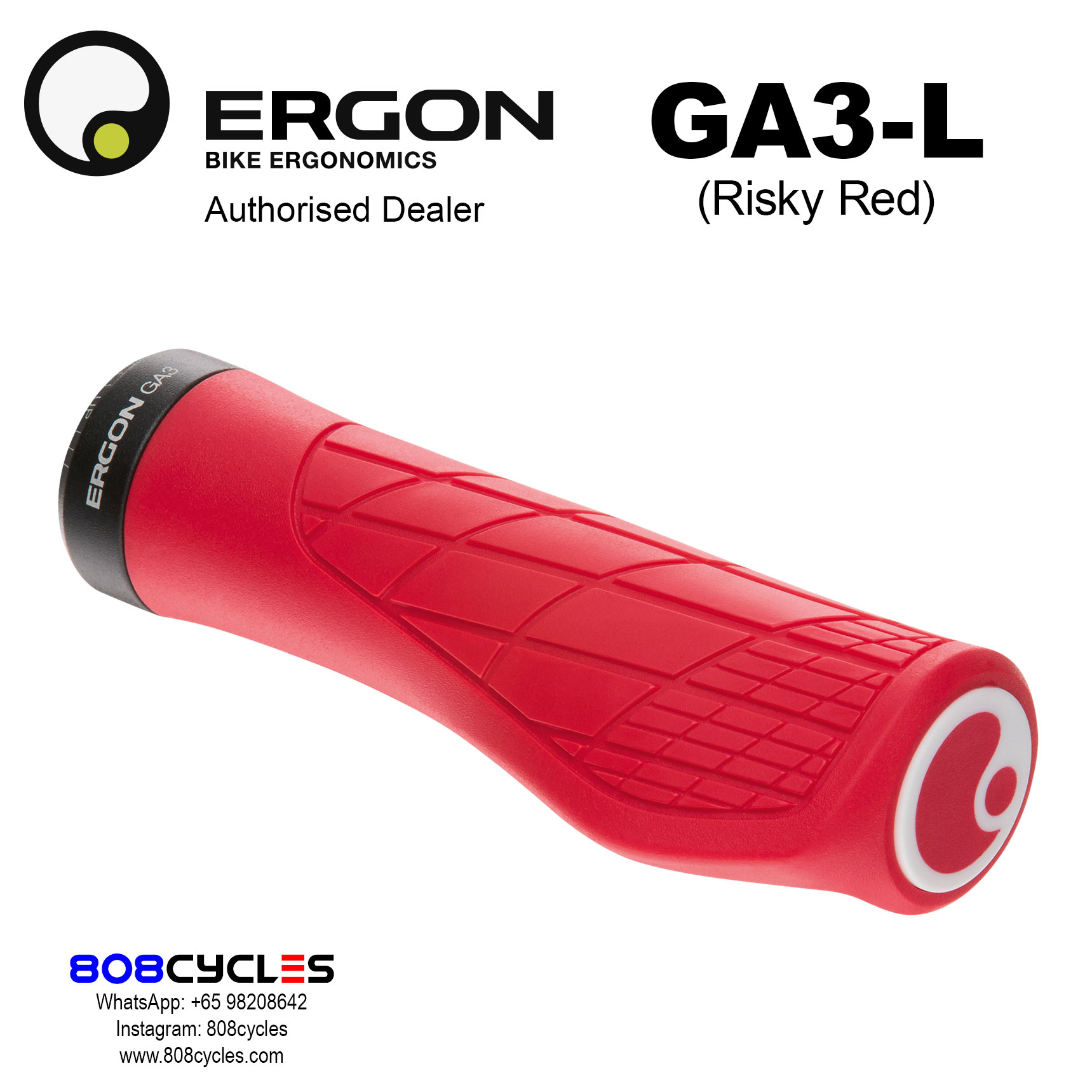 Ergon GA3-L Grips (Risky Red)