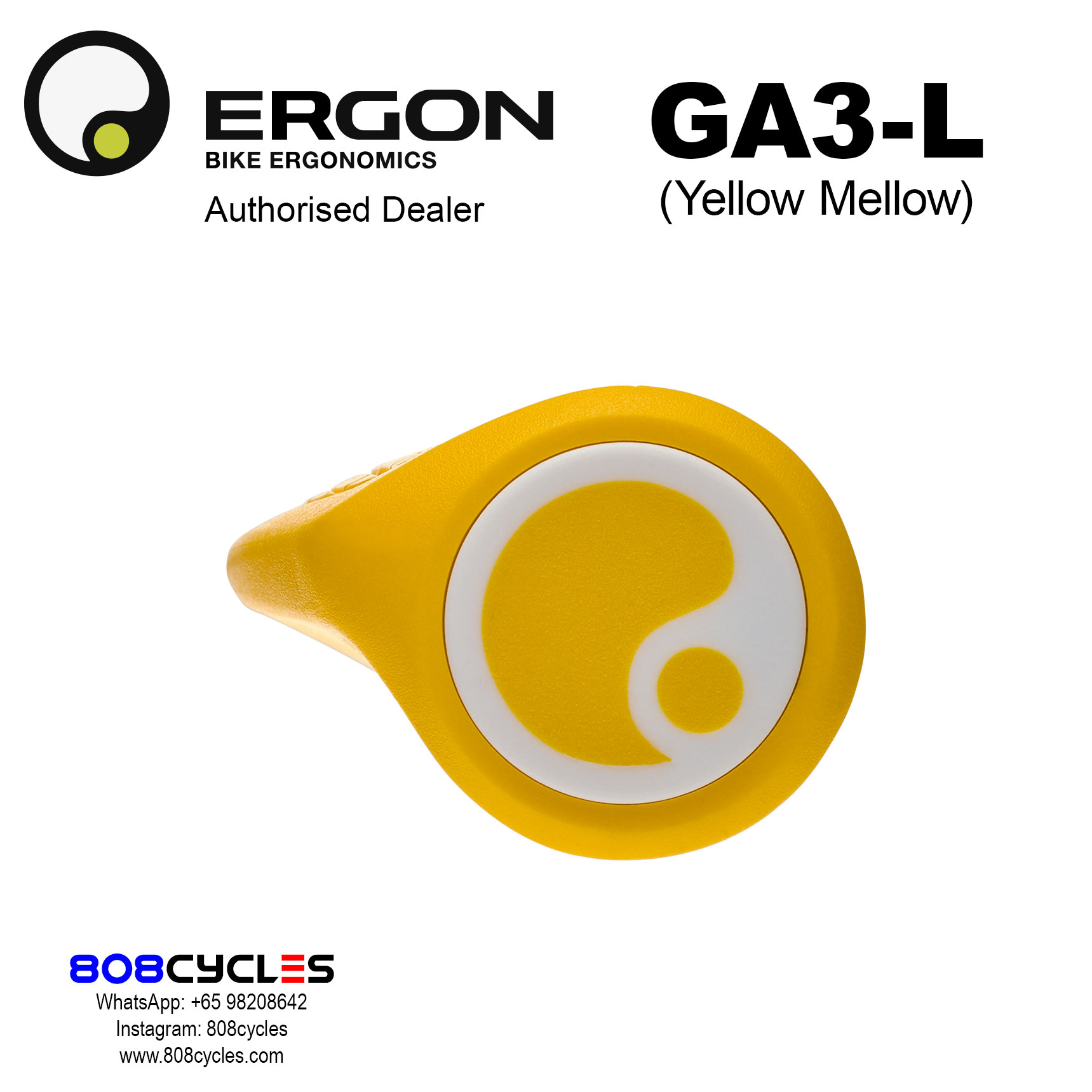 Ergon GA3-L Grips (Yellow Mellow) - Image 3
