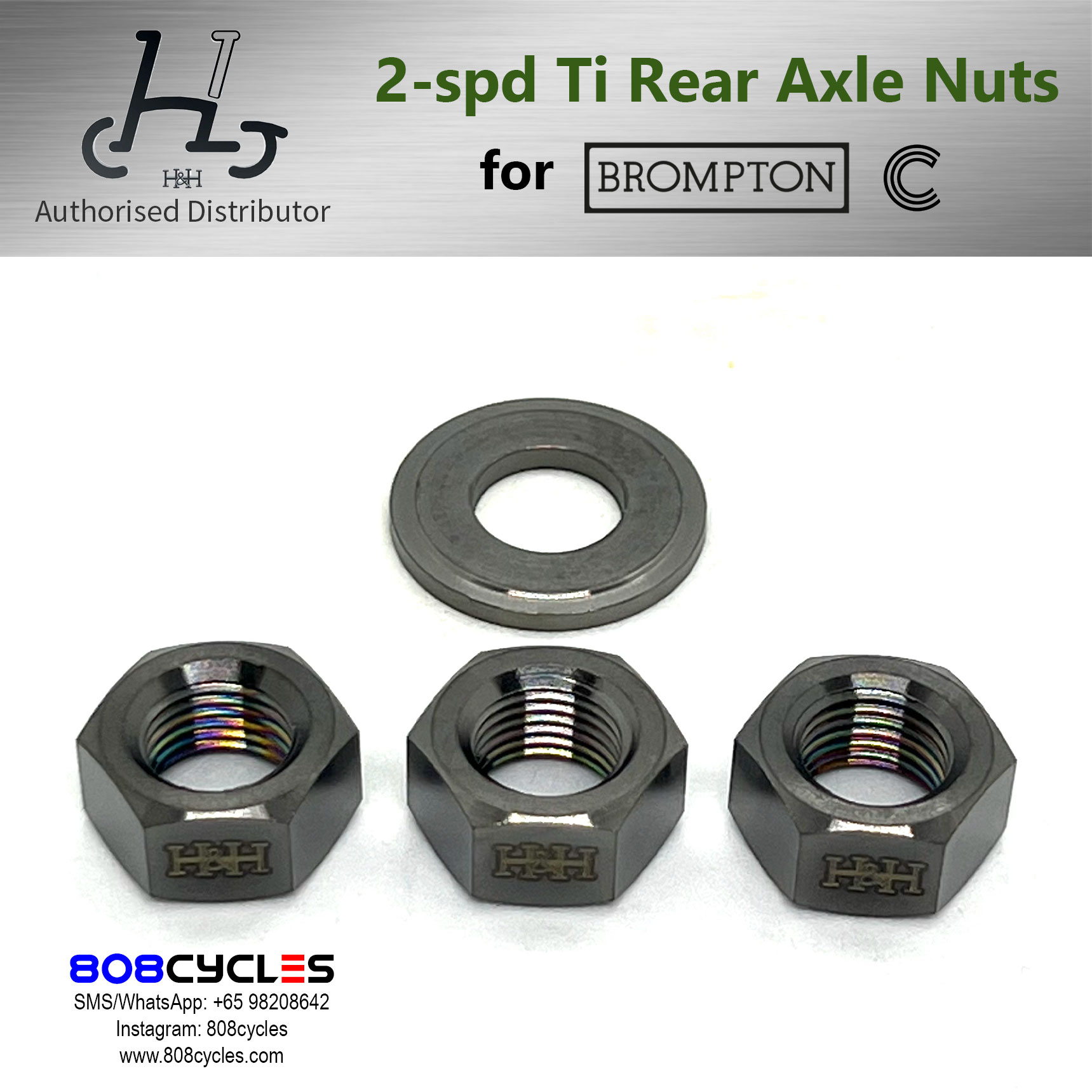 H&H 2-speed Rear Axle Ti Nuts