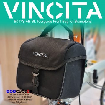 Vincita B017S Tourguide 3.8L Front Bag for Brompton – Black